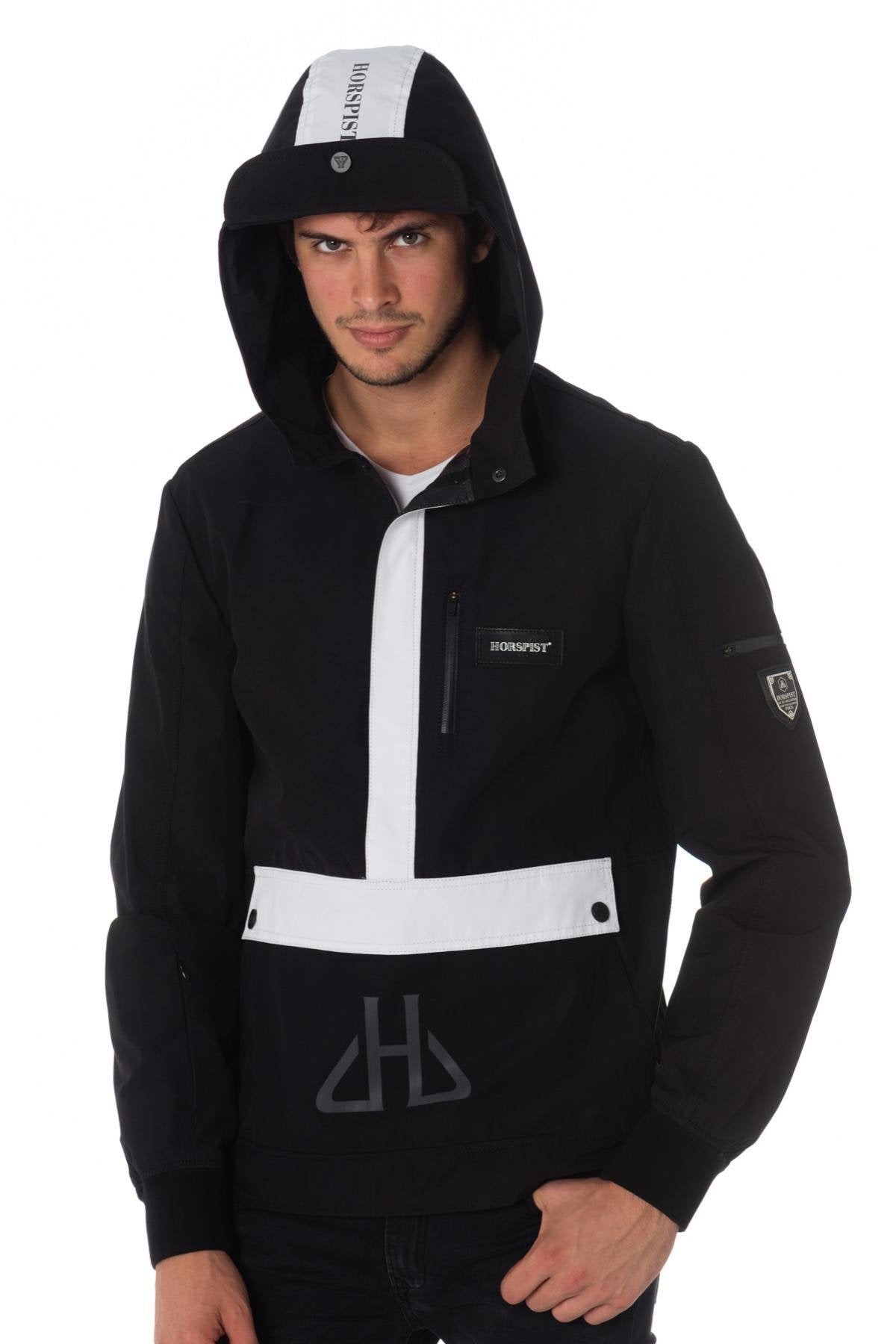 Horspist men's black and white windbreaker - Image n°1