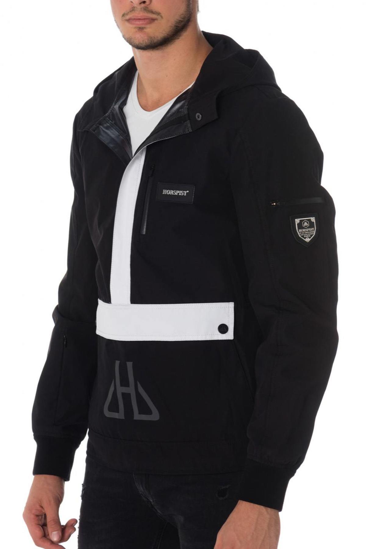 Horspist men's black and white windbreaker - Image n°1