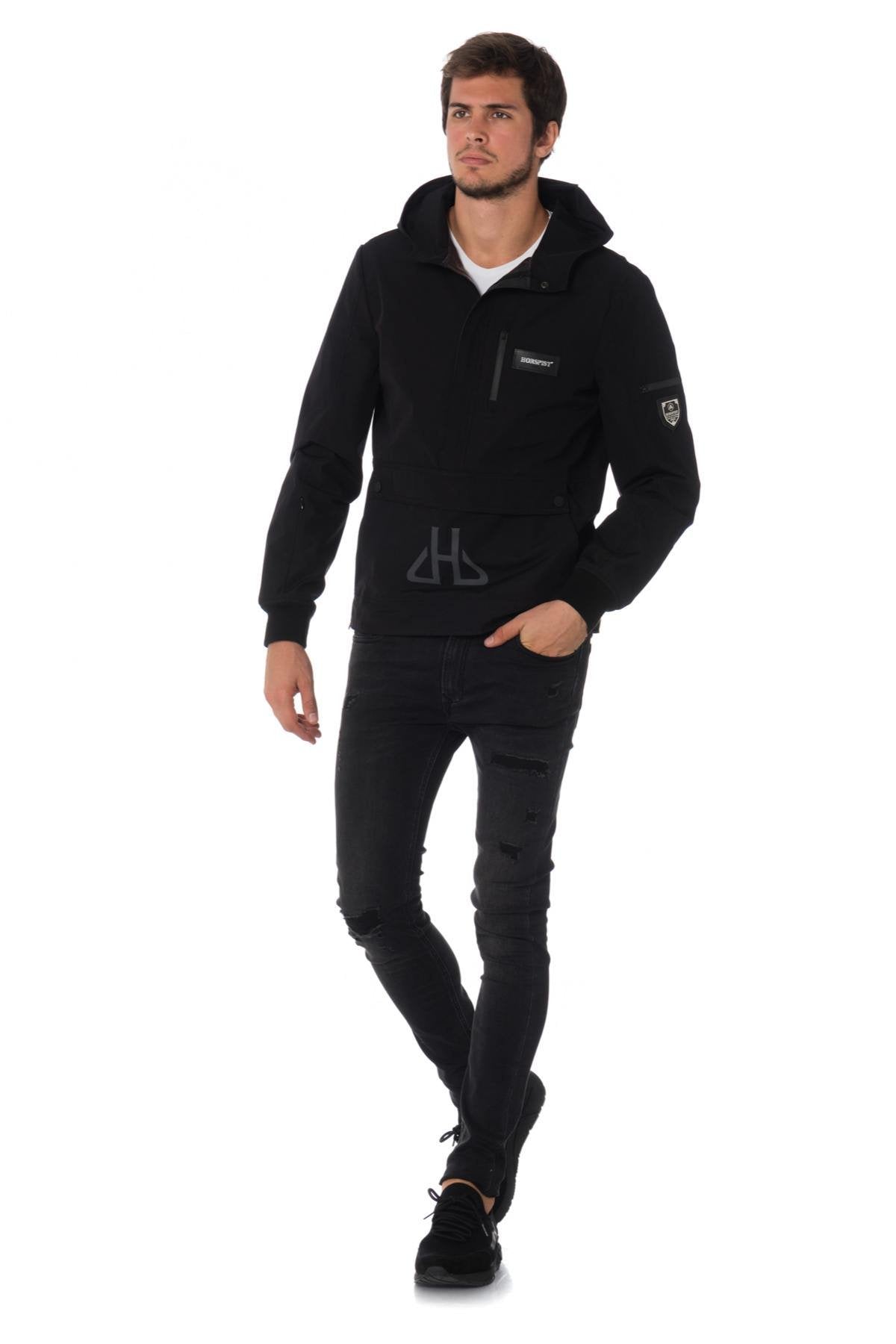 Horspist men's black and white windbreaker - Image n°2