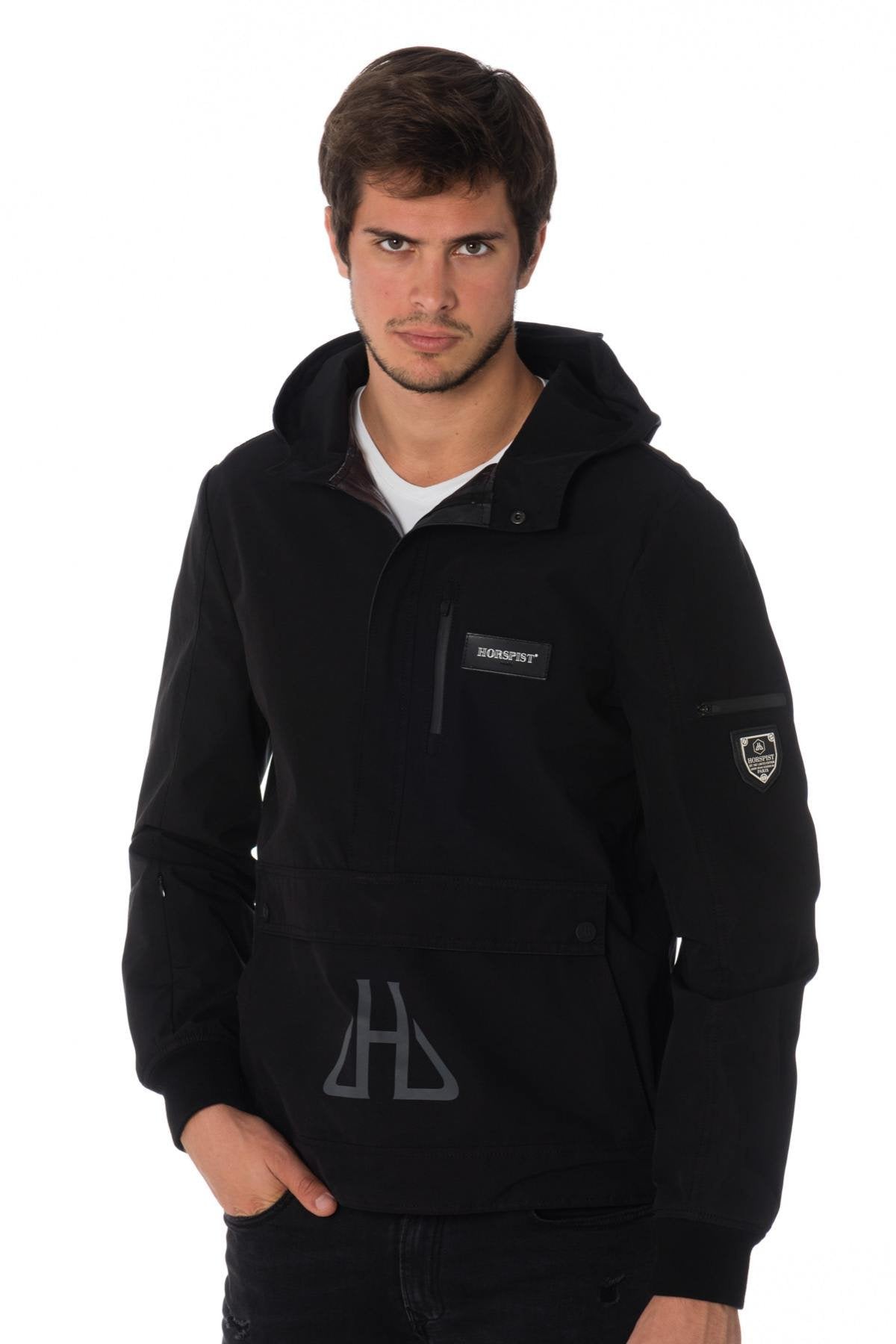 Horspist men's black and white windbreaker - Image n°1