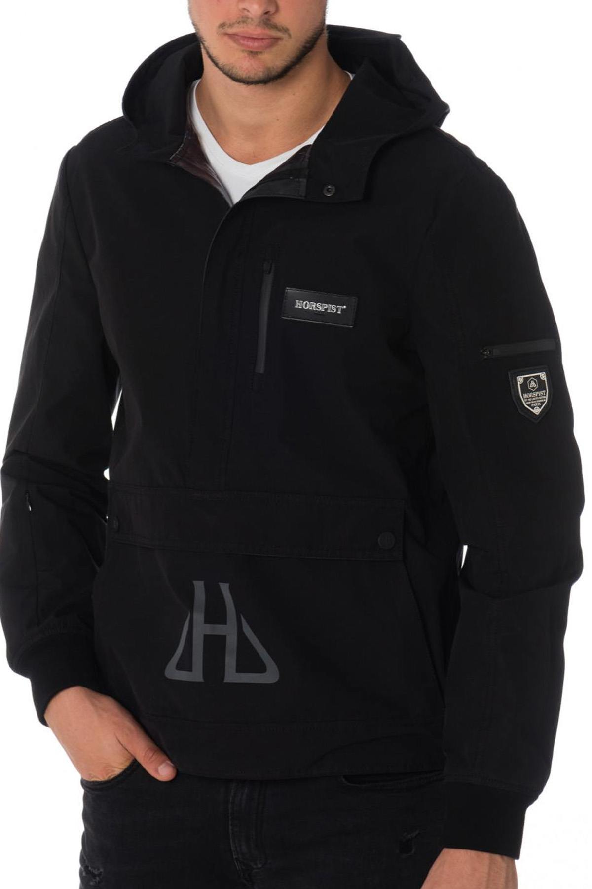 Horspist men's black and white windbreaker - Image n°1