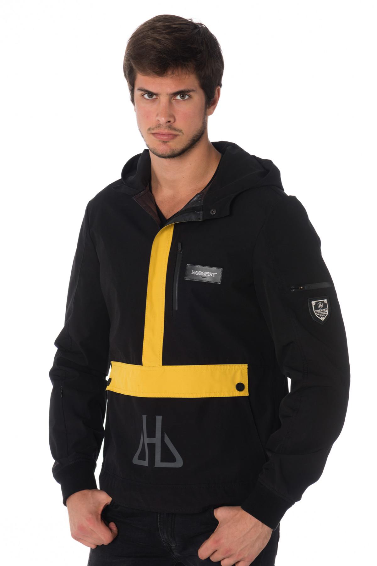 Horspist men's black and yellow windbreaker - Image n°1