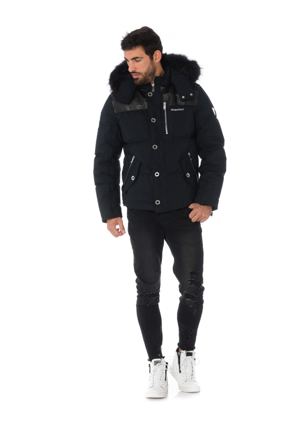 Horspist down jacket belu navy/black black collar - Image n°2