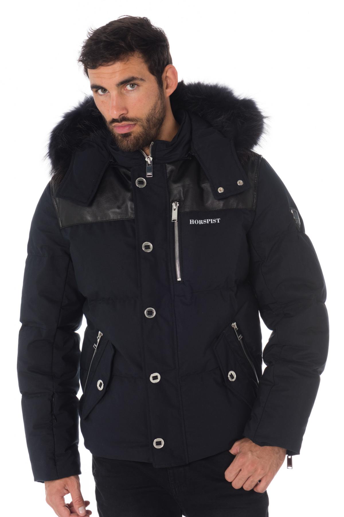 Horspist down jacket belu navy/black black collar - Image n°1