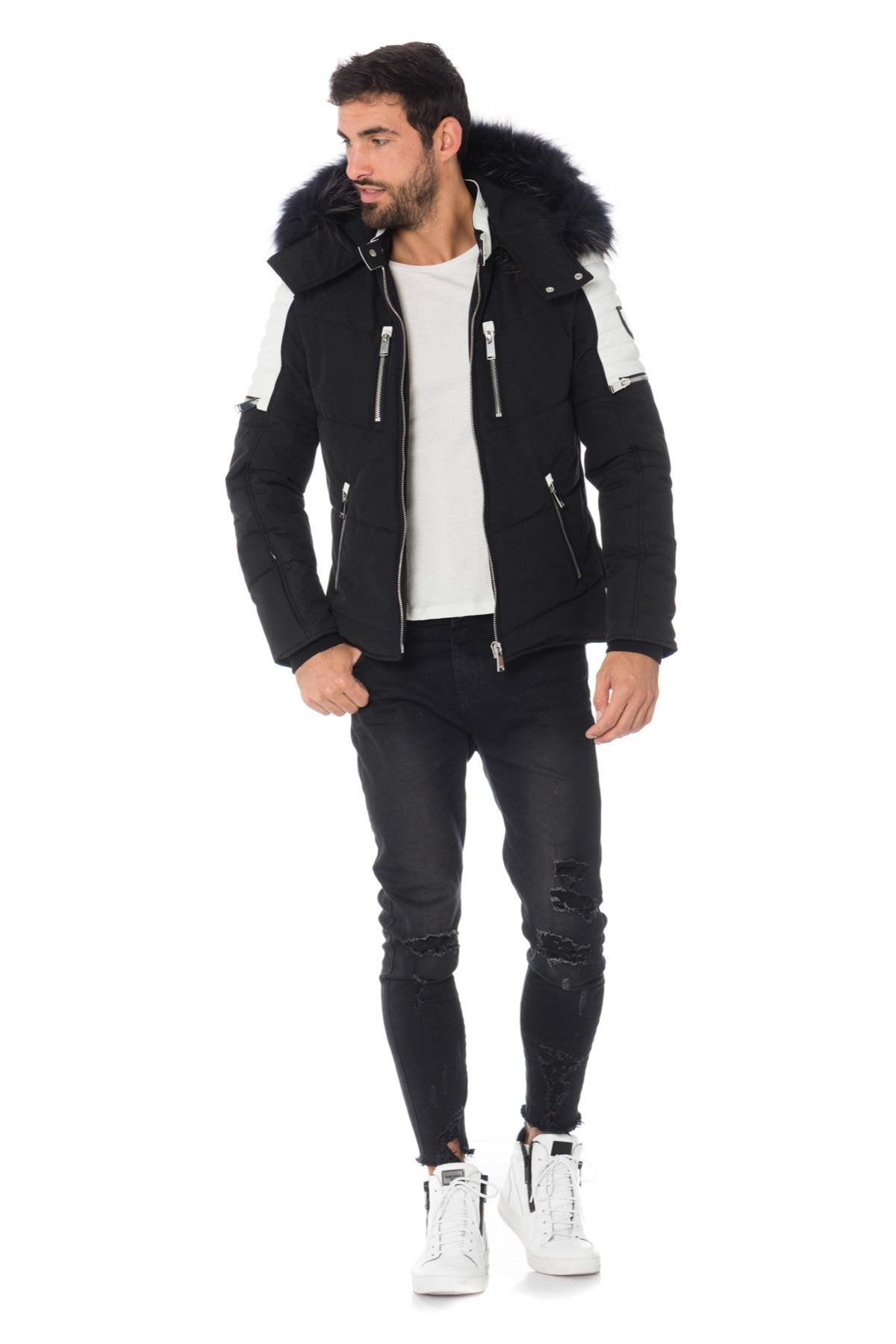 Horspist men's black/white down jacket - Image n°2