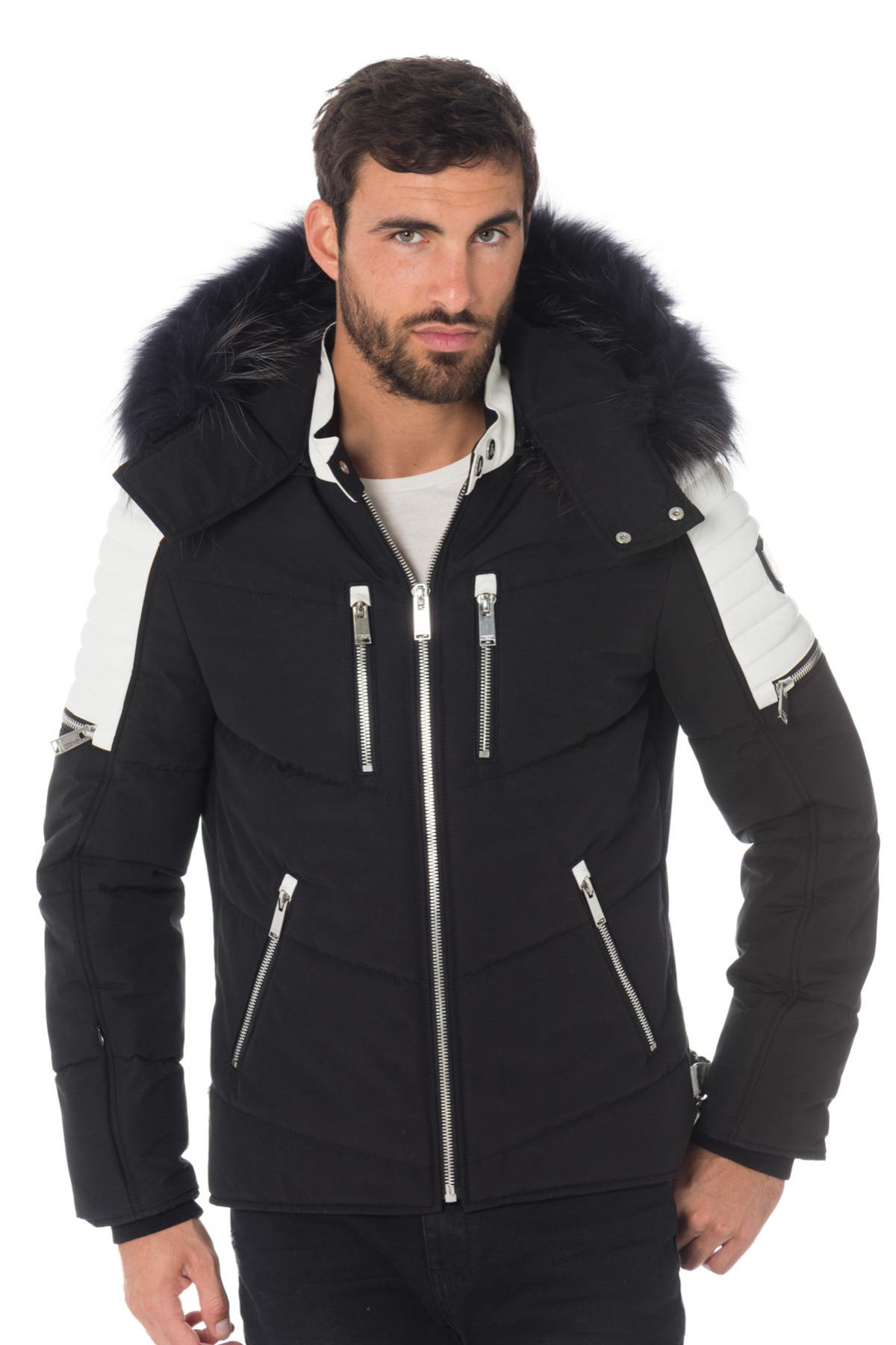 Horspist men's black/white down jacket - Image n°1