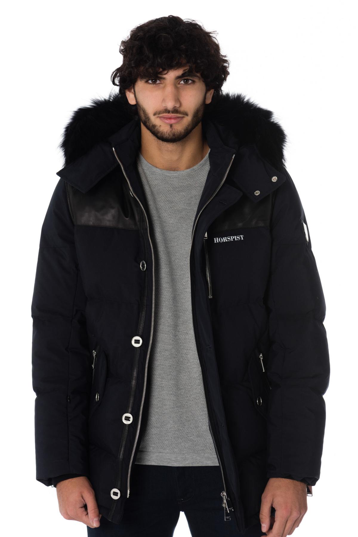 Horspist men's navy blue/black down jacket with black collar - Image n°7