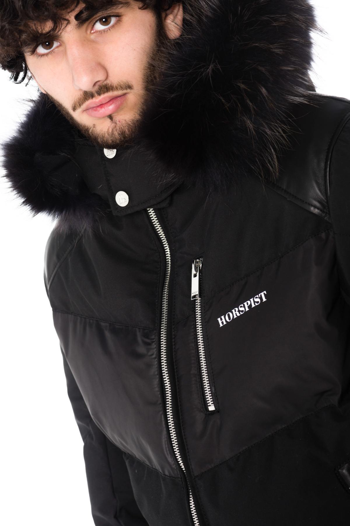 Men's black Horspist down jacket with black collar - Image n°4