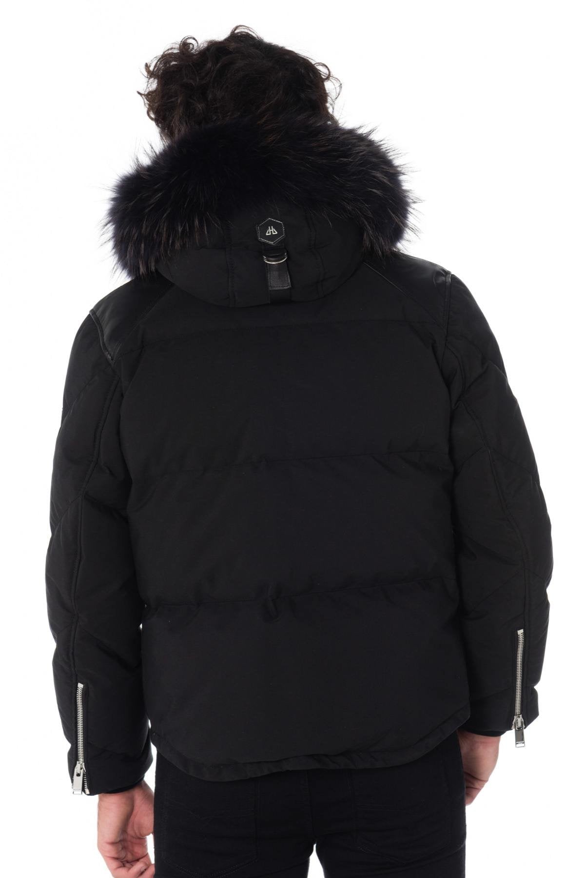 Men's black Horspist down jacket with black collar - Image n°8