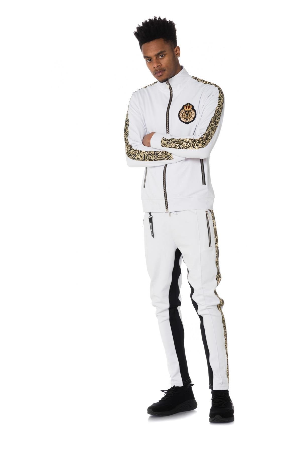 White and gold jogging jacket - Image n°2