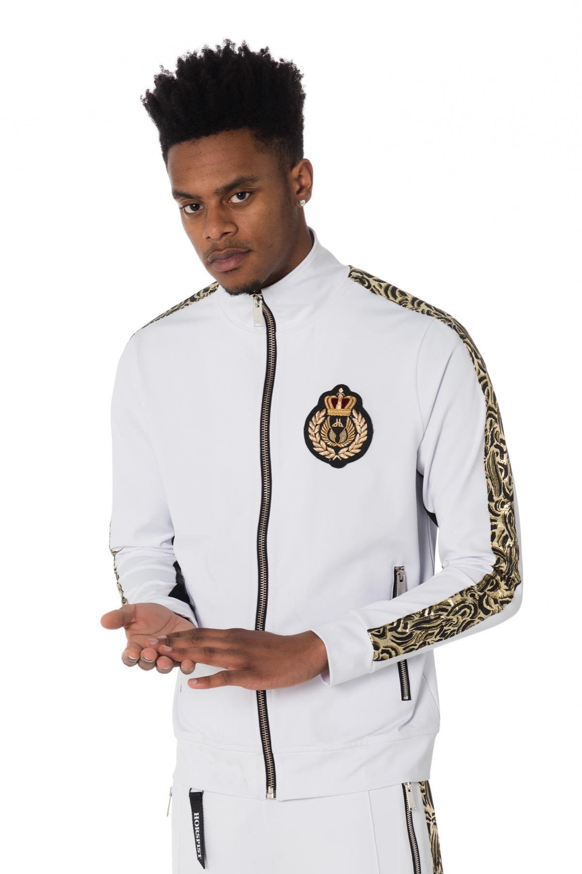 White and gold jogging jacket - Image n°1