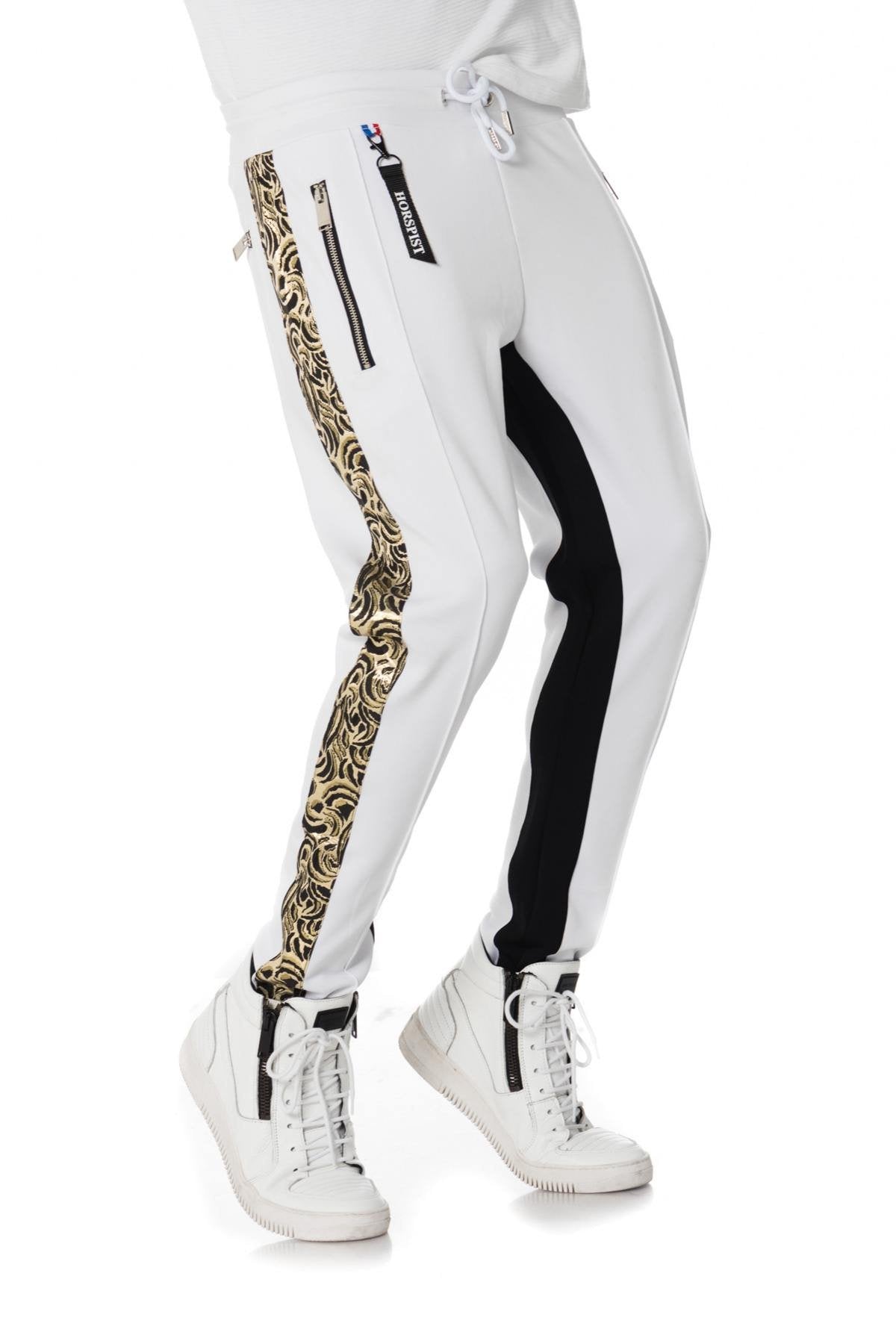 White and gold track pants - Image n°1