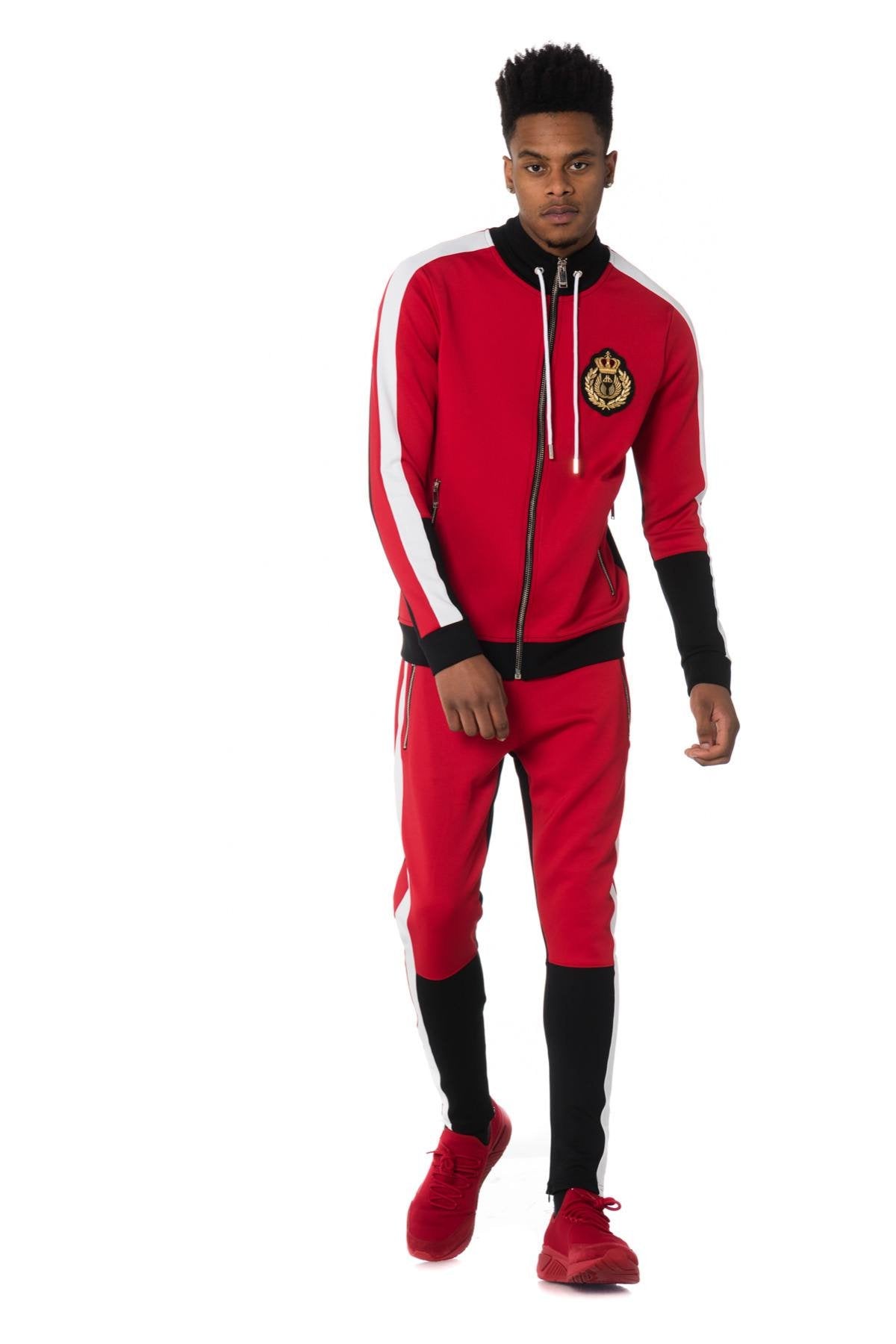 Men's red and black track jacket - Image n°2