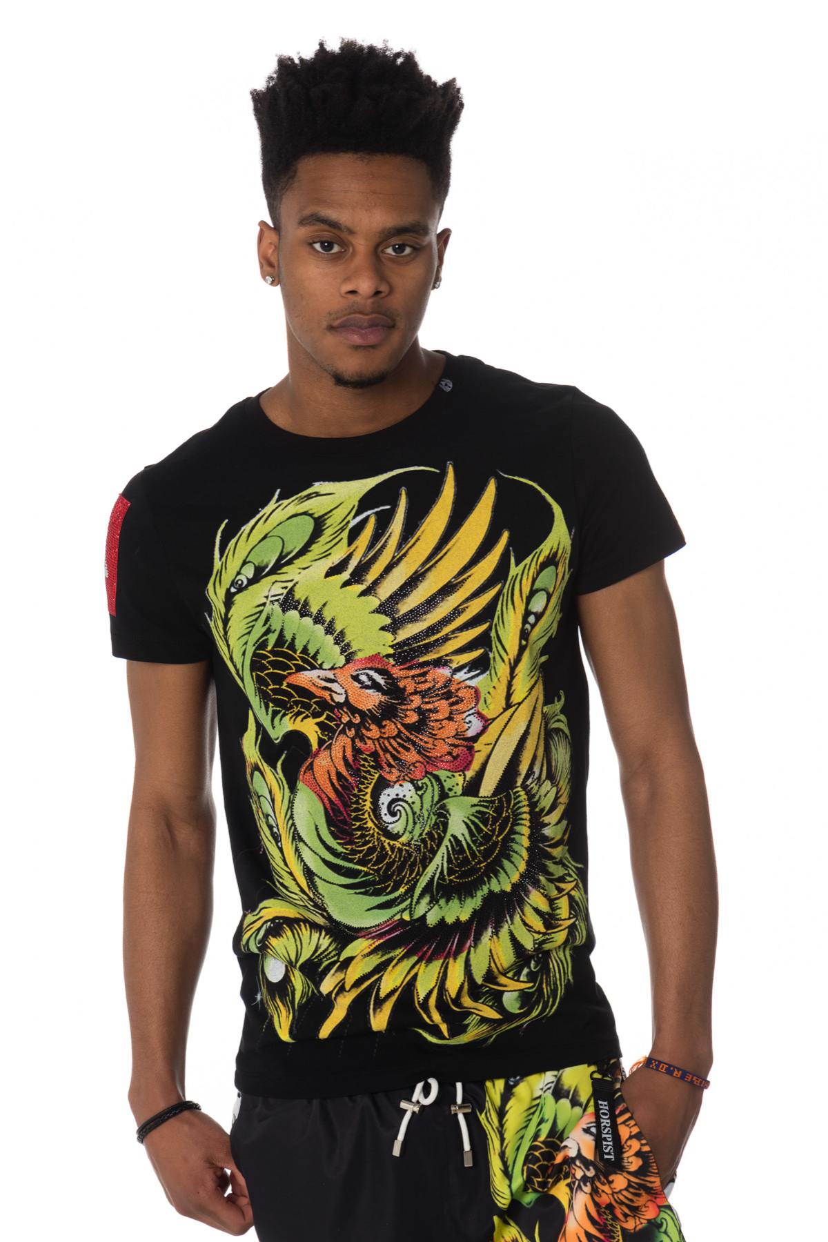 Black phoenix print t-shirt - Image n°1