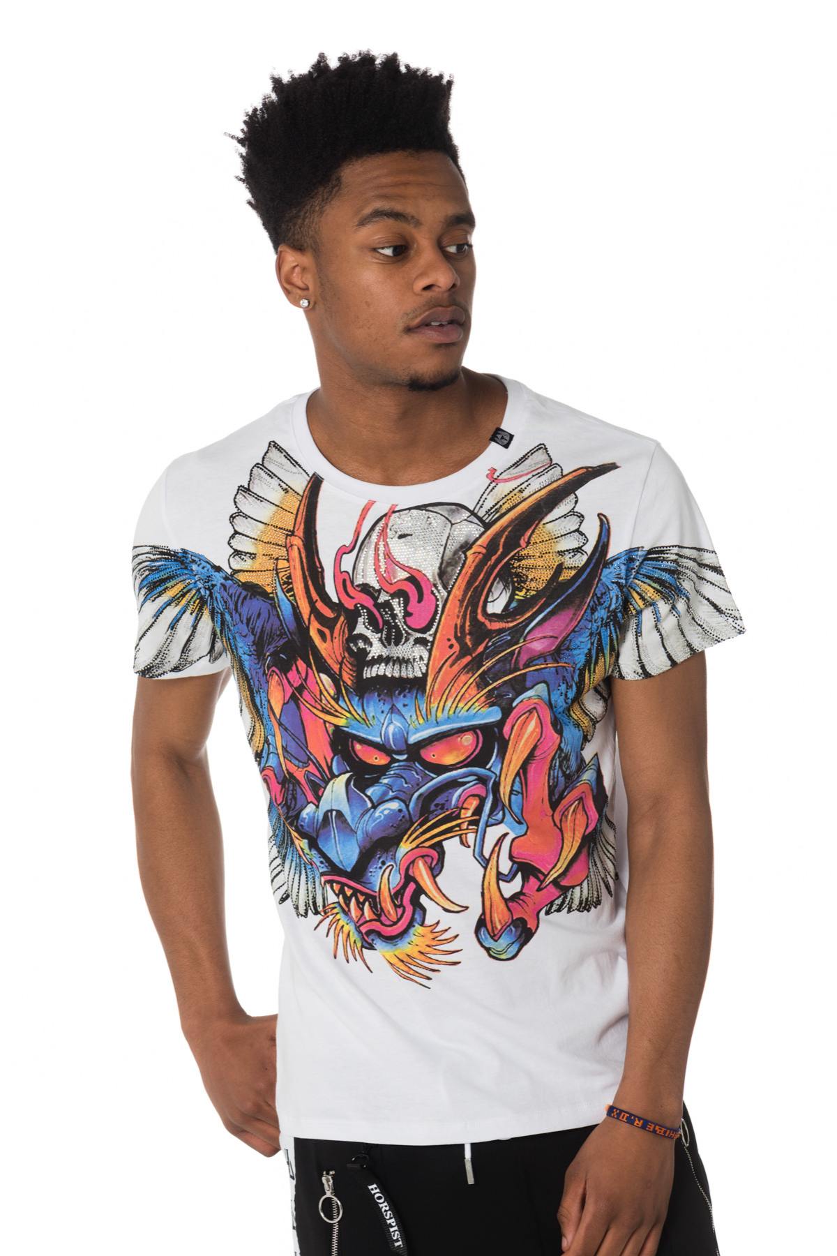 Men's white dragon t-shirt - Image n°1