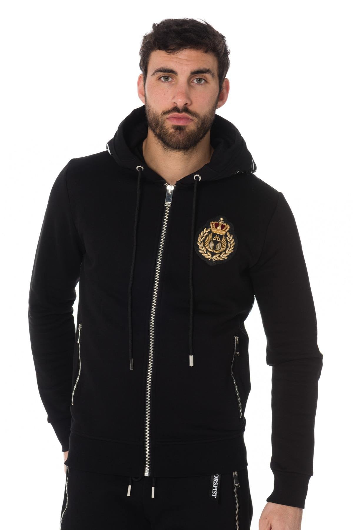 Men's black track jacket - Image n°1