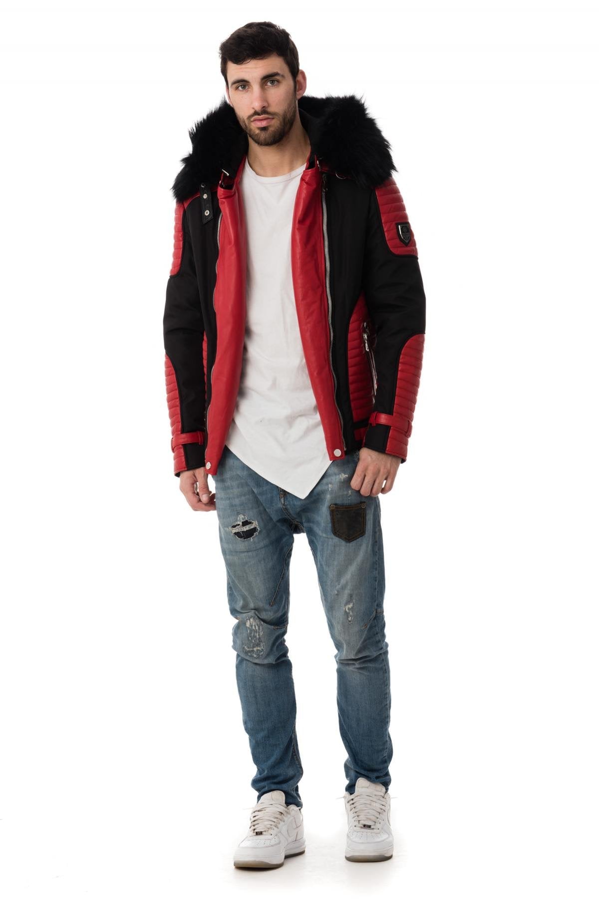 Horspist men's down jacket black/red - Image n°2