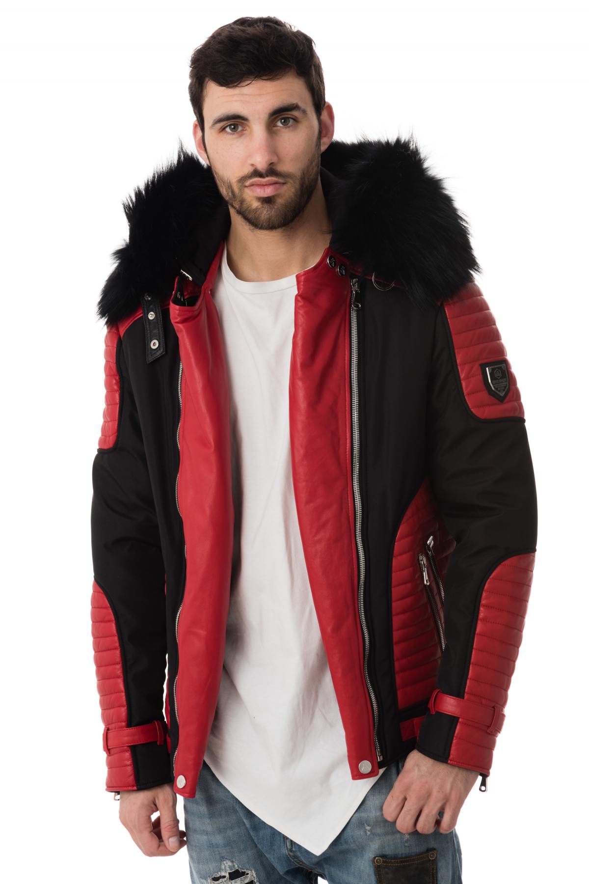 Horspist men's down jacket black/red - Image n°1