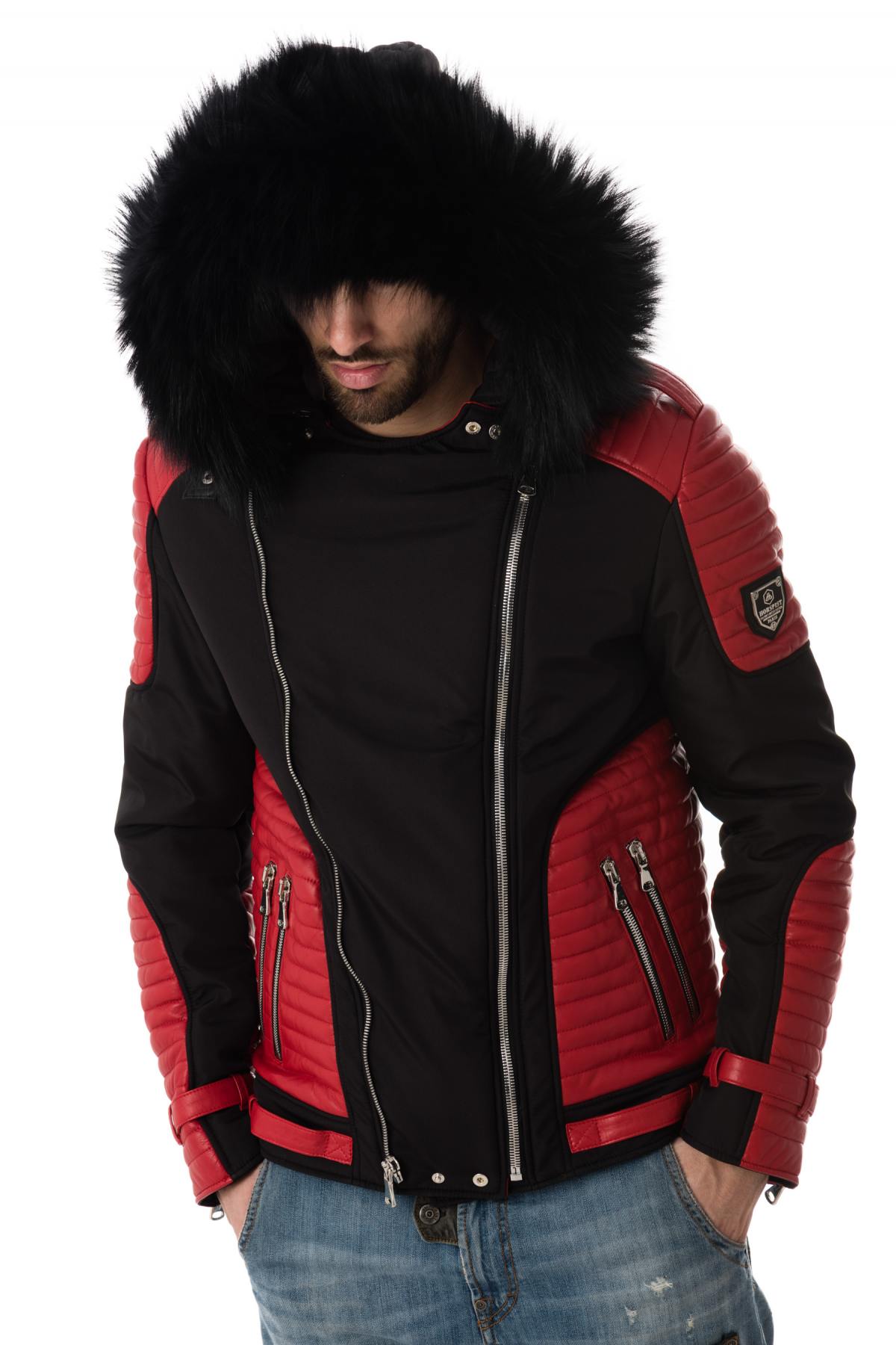 Horspist men's down jacket black/red - Image n°3