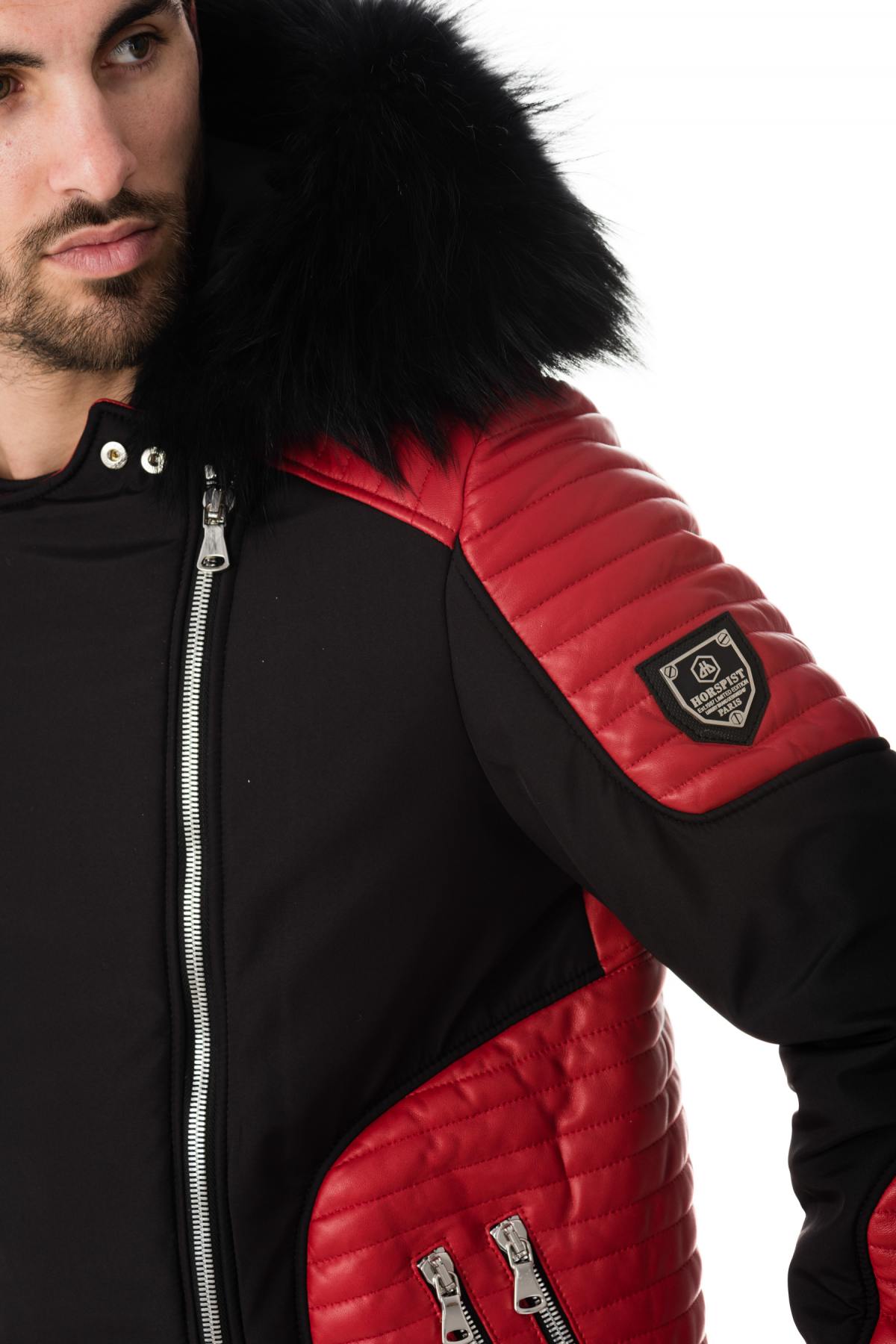 Horspist men's down jacket black/red - Image n°7