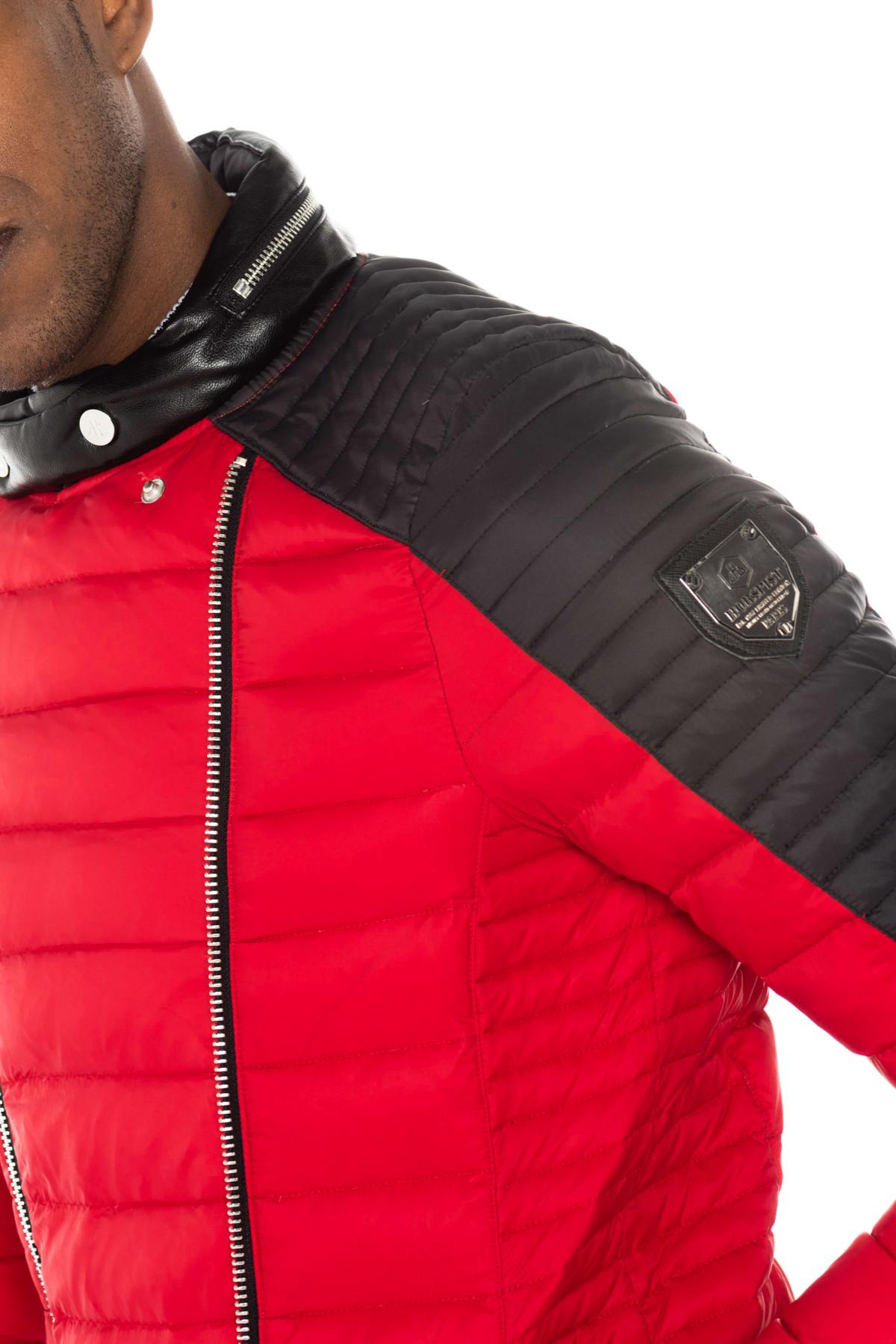 Horspist fine and light red and black down jacket - Image n°8