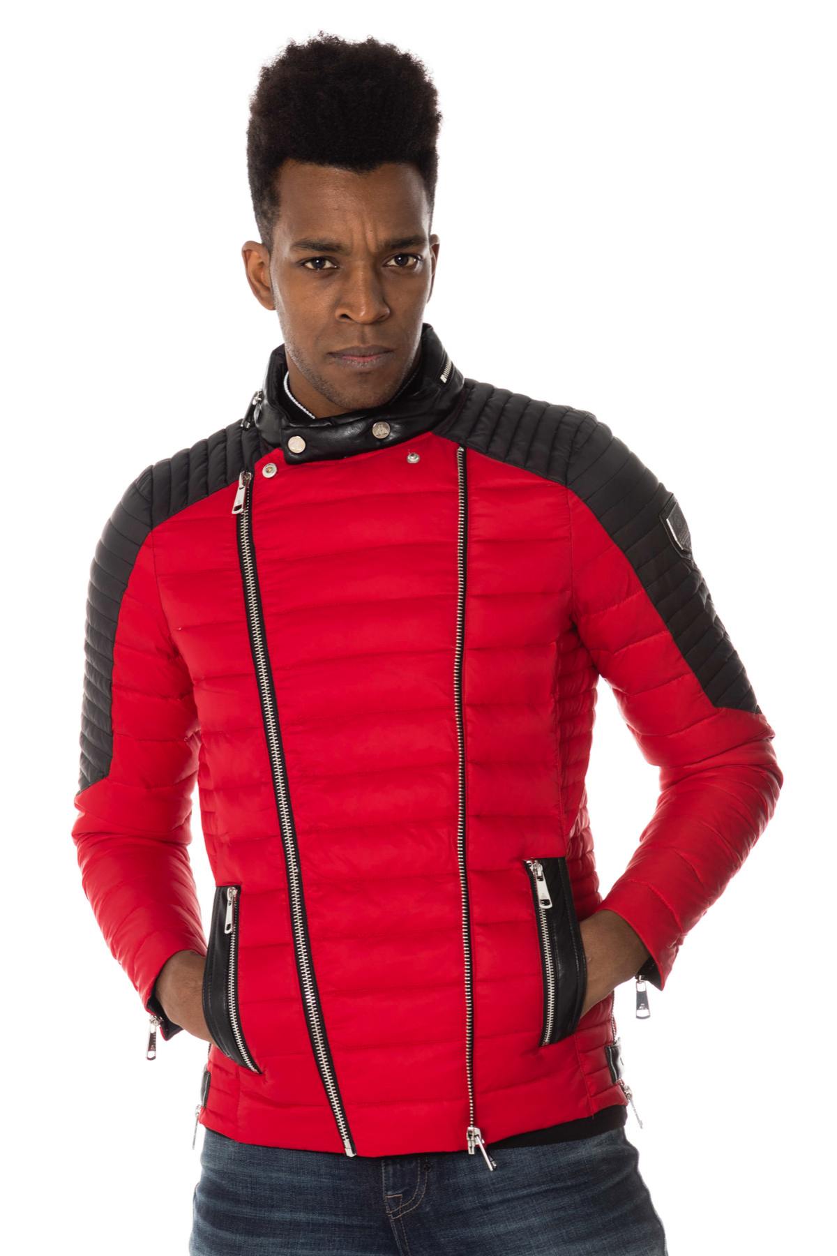 Horspist fine and light red and black down jacket - Image n°4