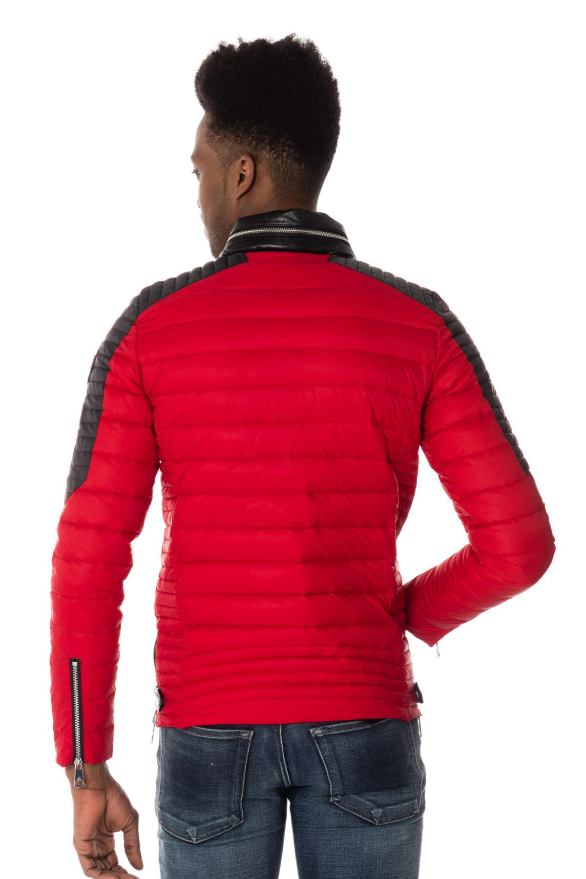 Horspist fine and light red and black down jacket - Image n°7