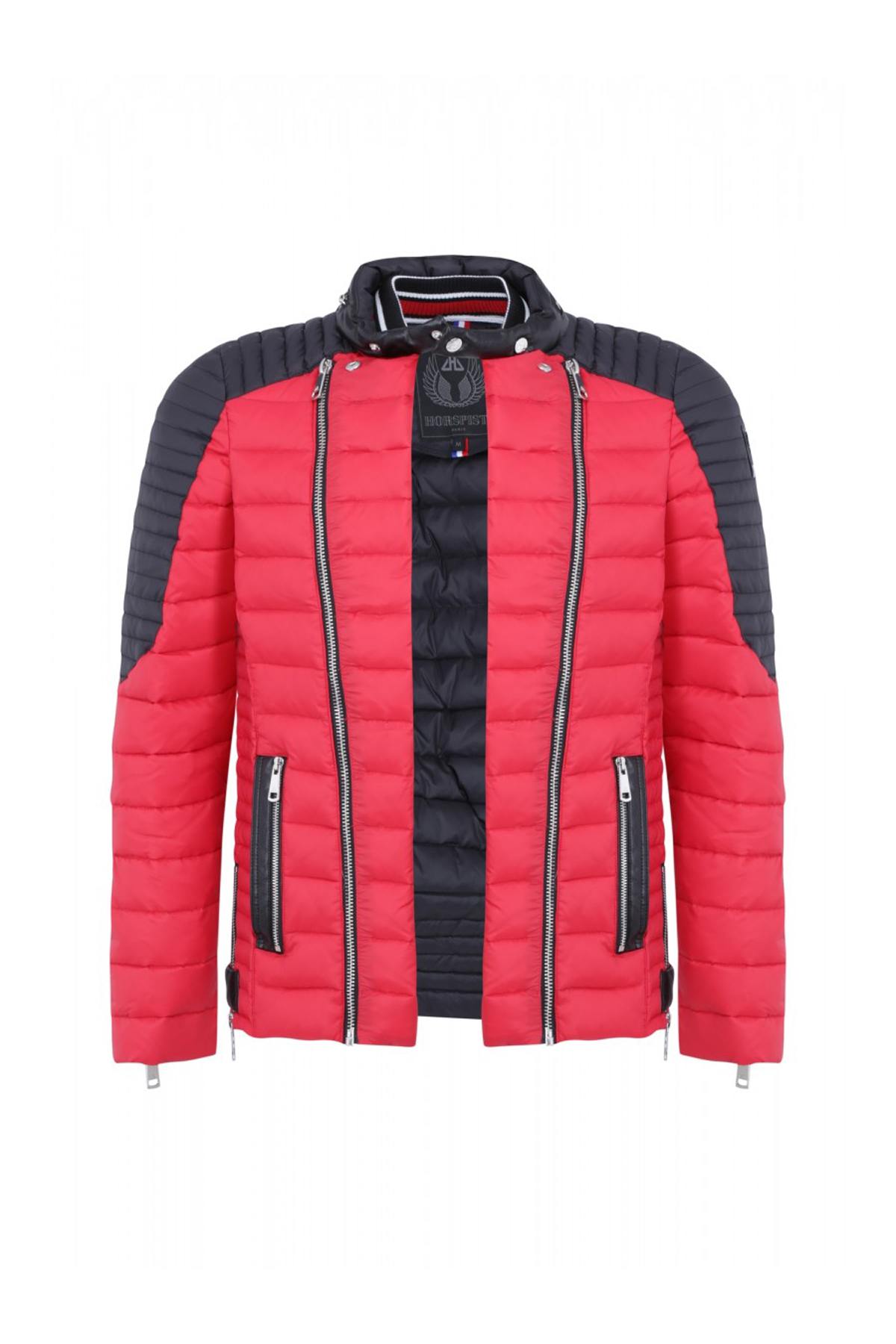 Horspist fine and light red and black down jacket - Image n°3