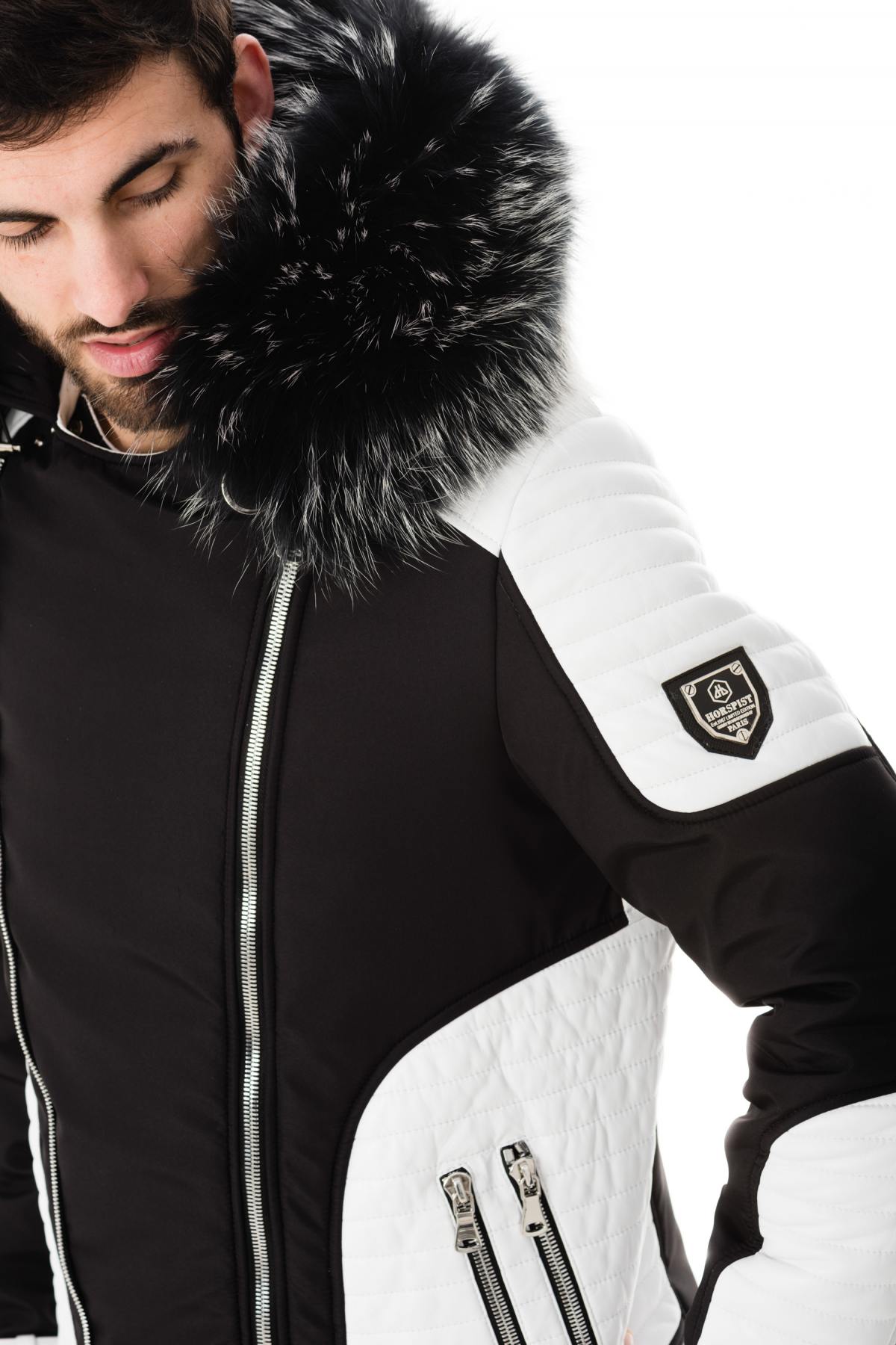 Horspist men's black and white down jacket - Image n°7