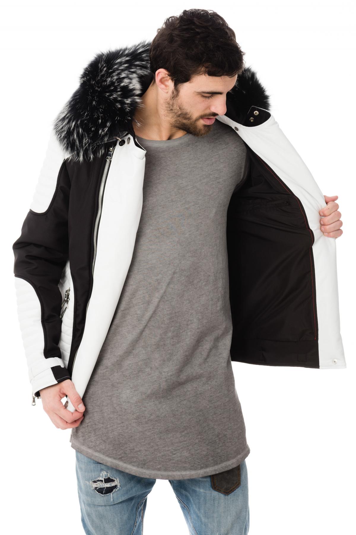 Horspist men's black and white down jacket - Image n°5