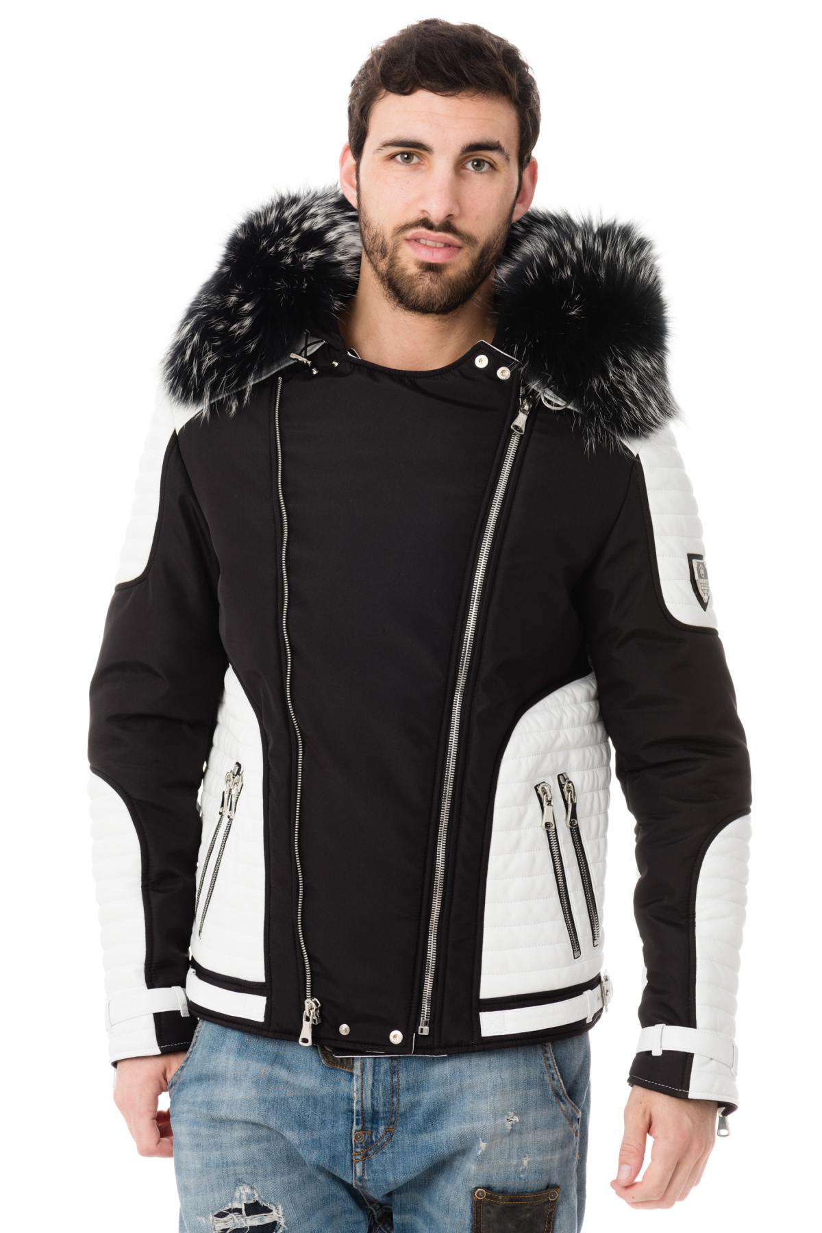 Horspist men's black and white down jacket - Image n°4