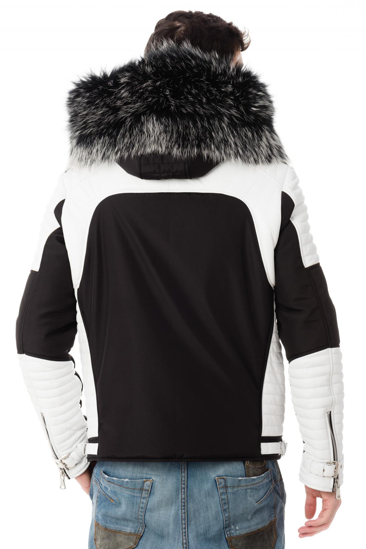 Horspist men's black and white down jacket - Image n°6