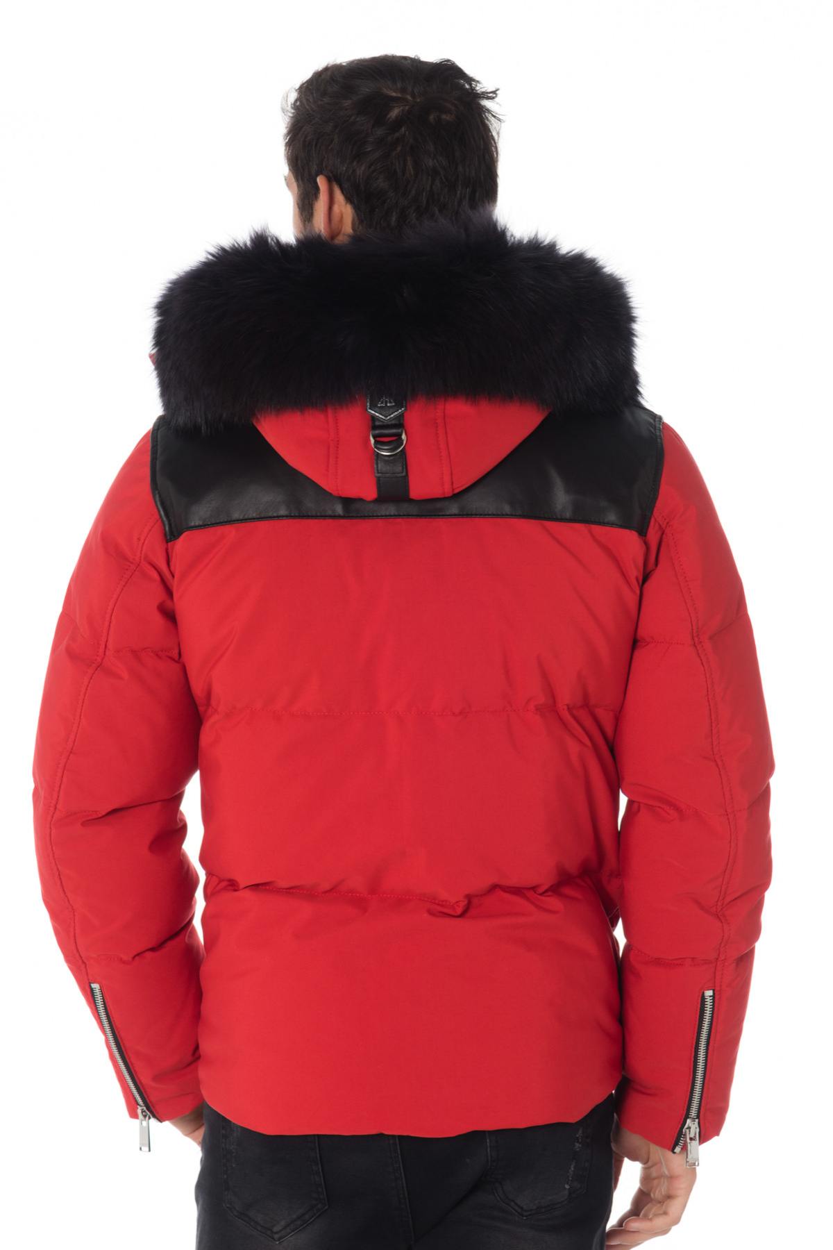 Horspist men's red down jacket with black collar - Image n°4