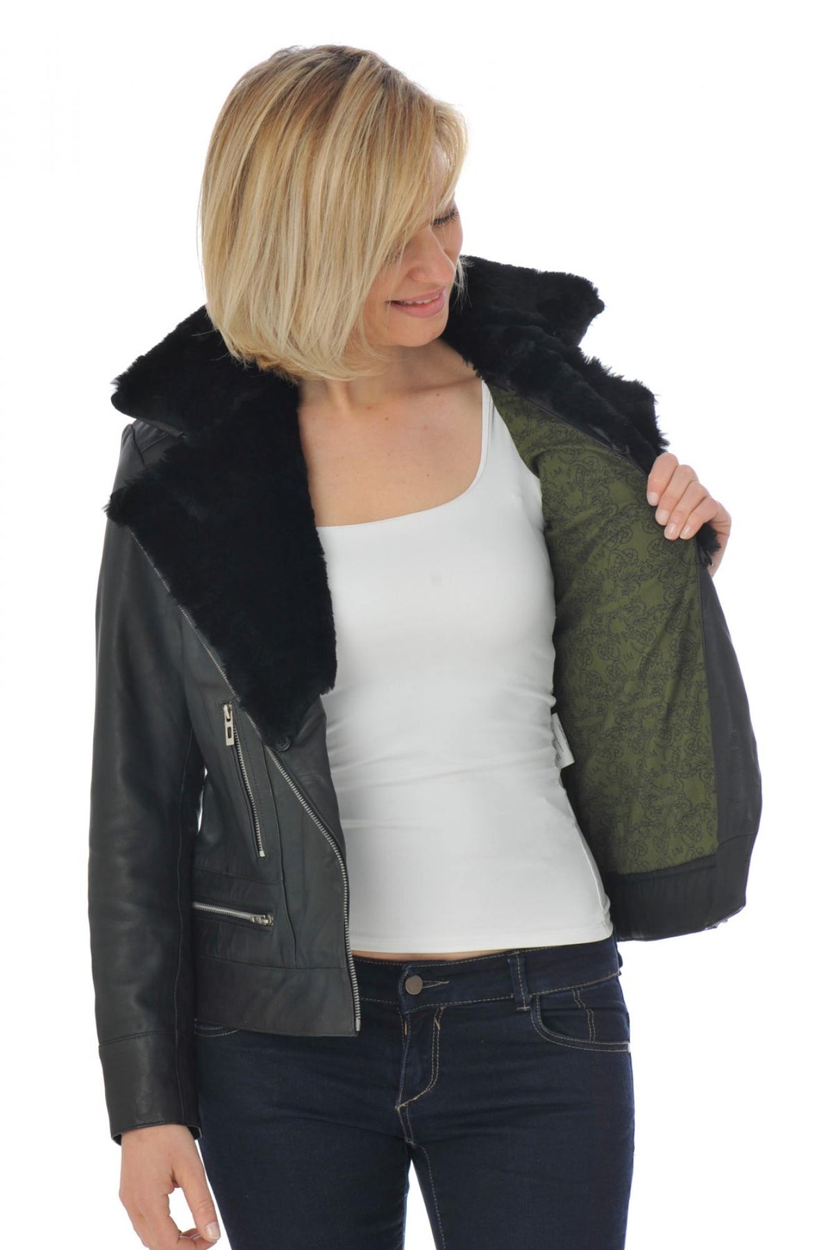  Mornington jacket in black sheepskin - Image n°3