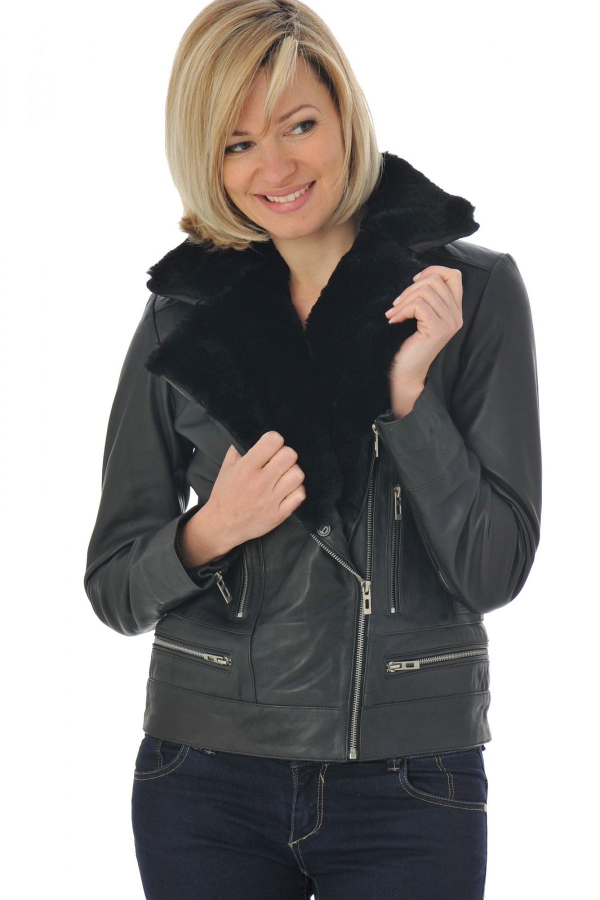  Mornington jacket in black sheepskin - Image n°4