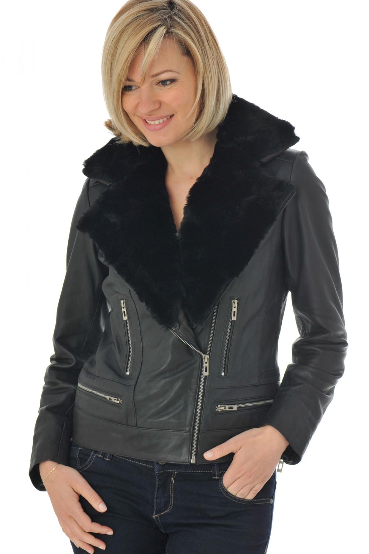  Mornington jacket in black sheepskin - Image n°5