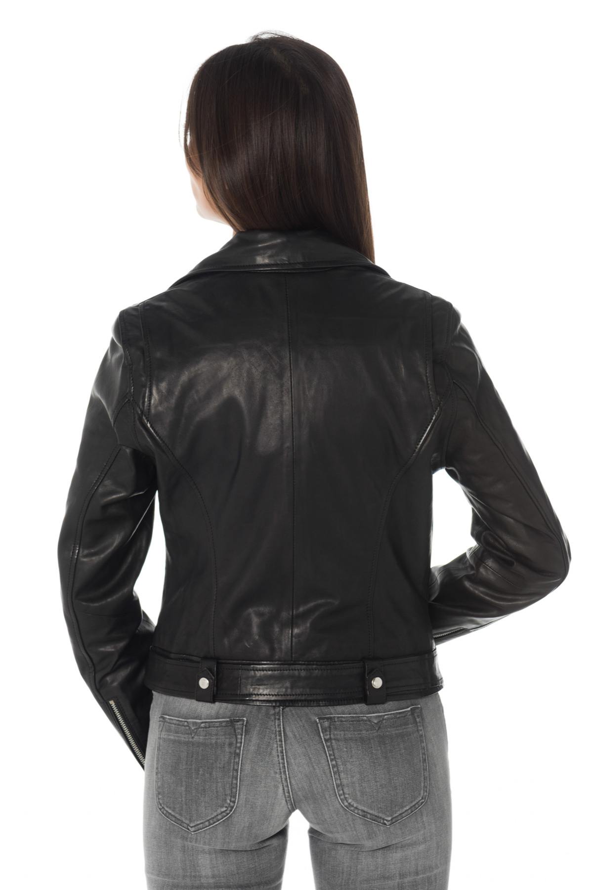 Rose Garden women's perfecto in black lambskin - Image n°4