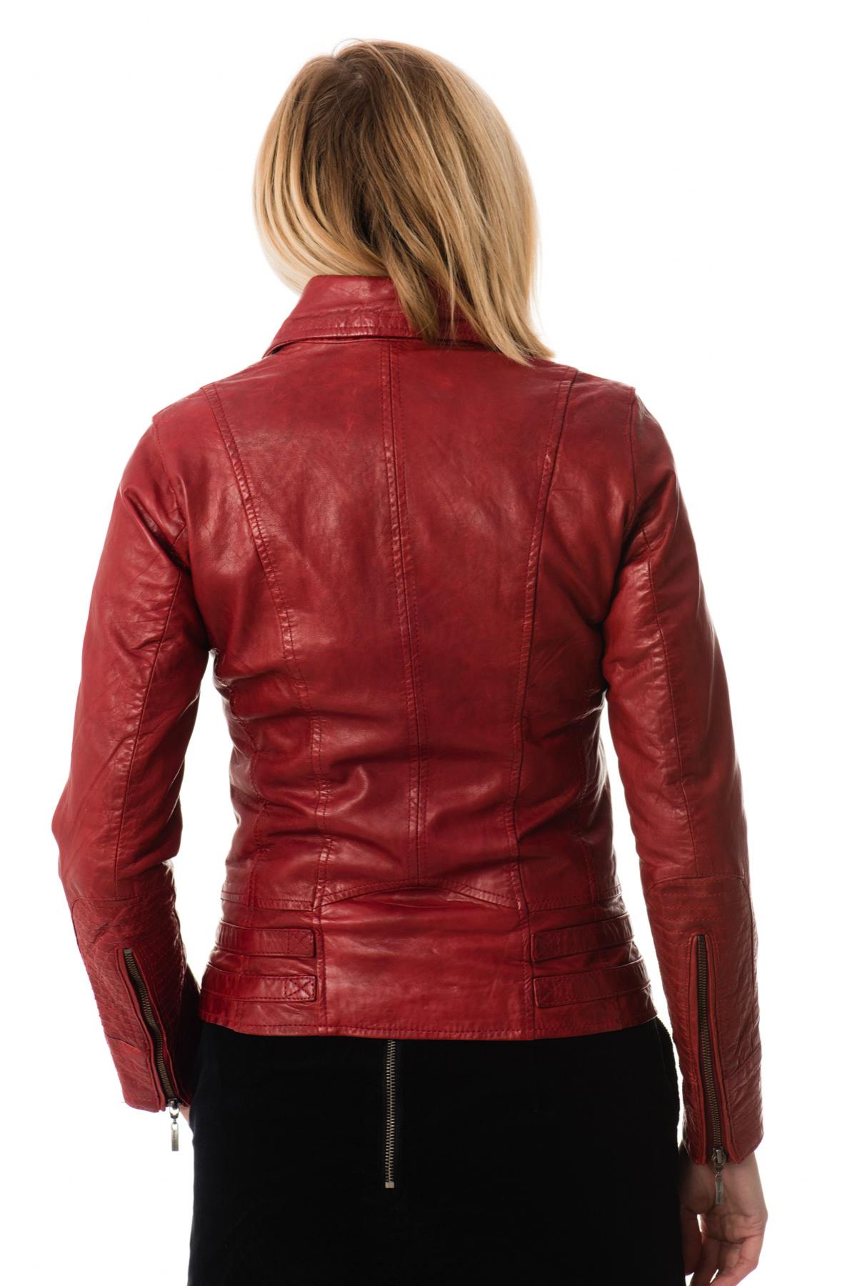 Rose Garden Women's Perfecto in Red Leather - Image n°4