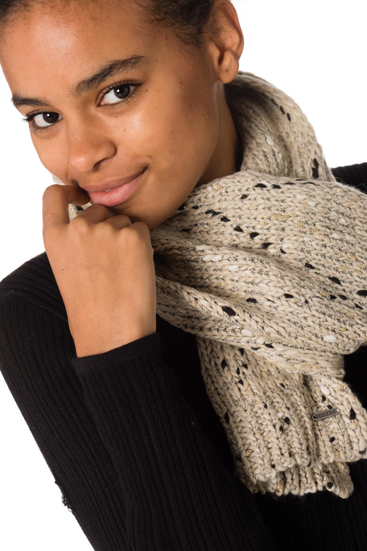  Women's beige acrylic scarf - Image n°2