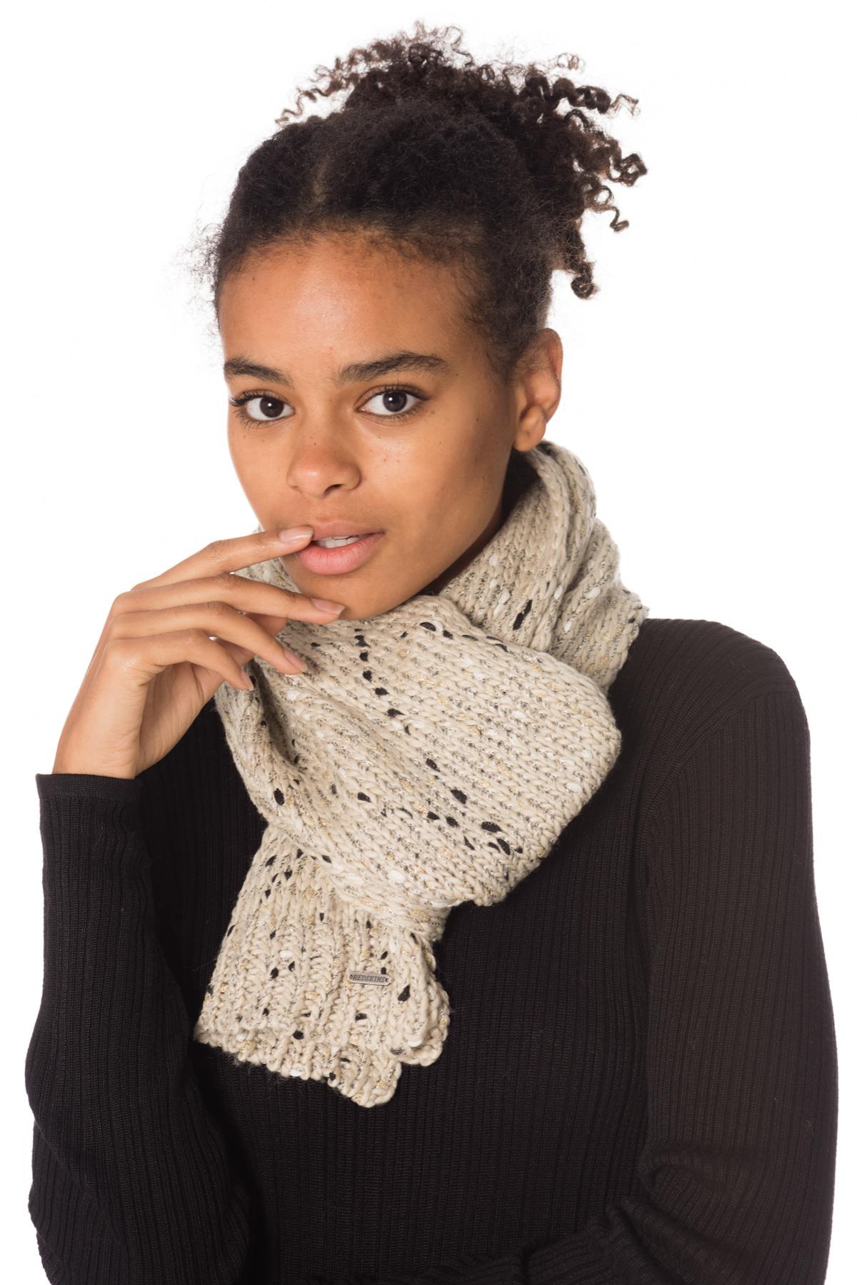  Women's beige acrylic scarf - Image n°1