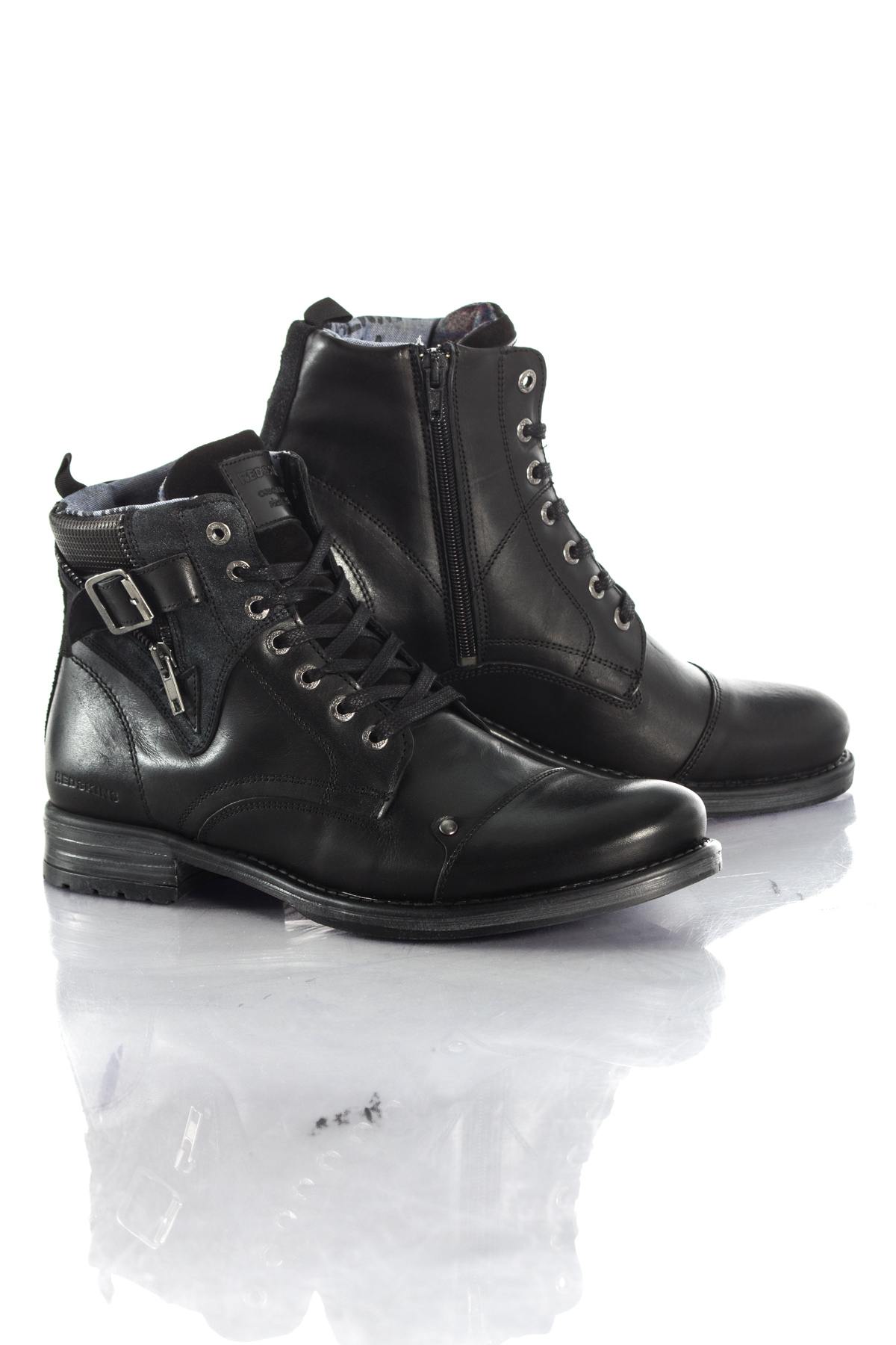 Men's black leather boots - Image n°2