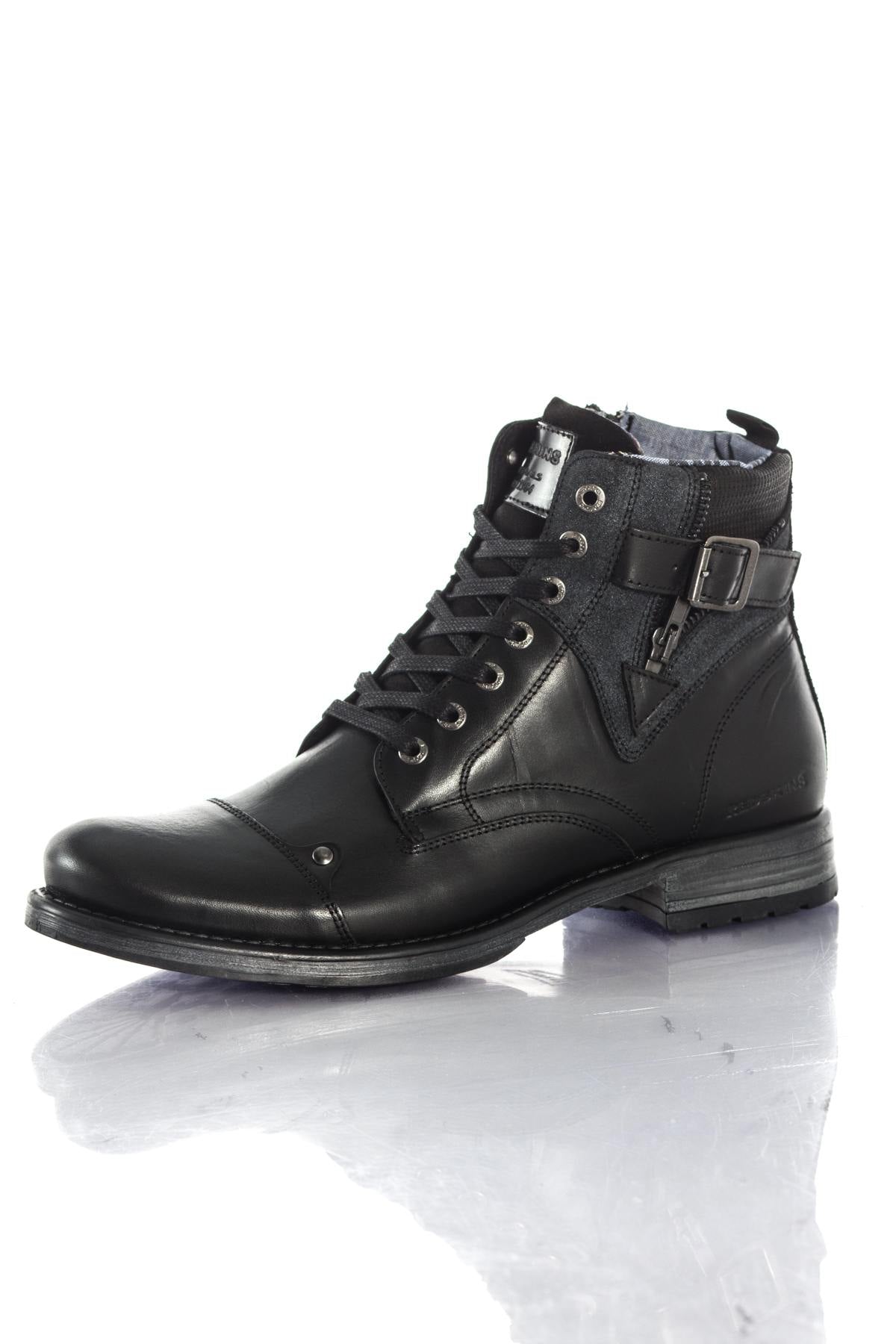 Men's black leather boots - Image n°8