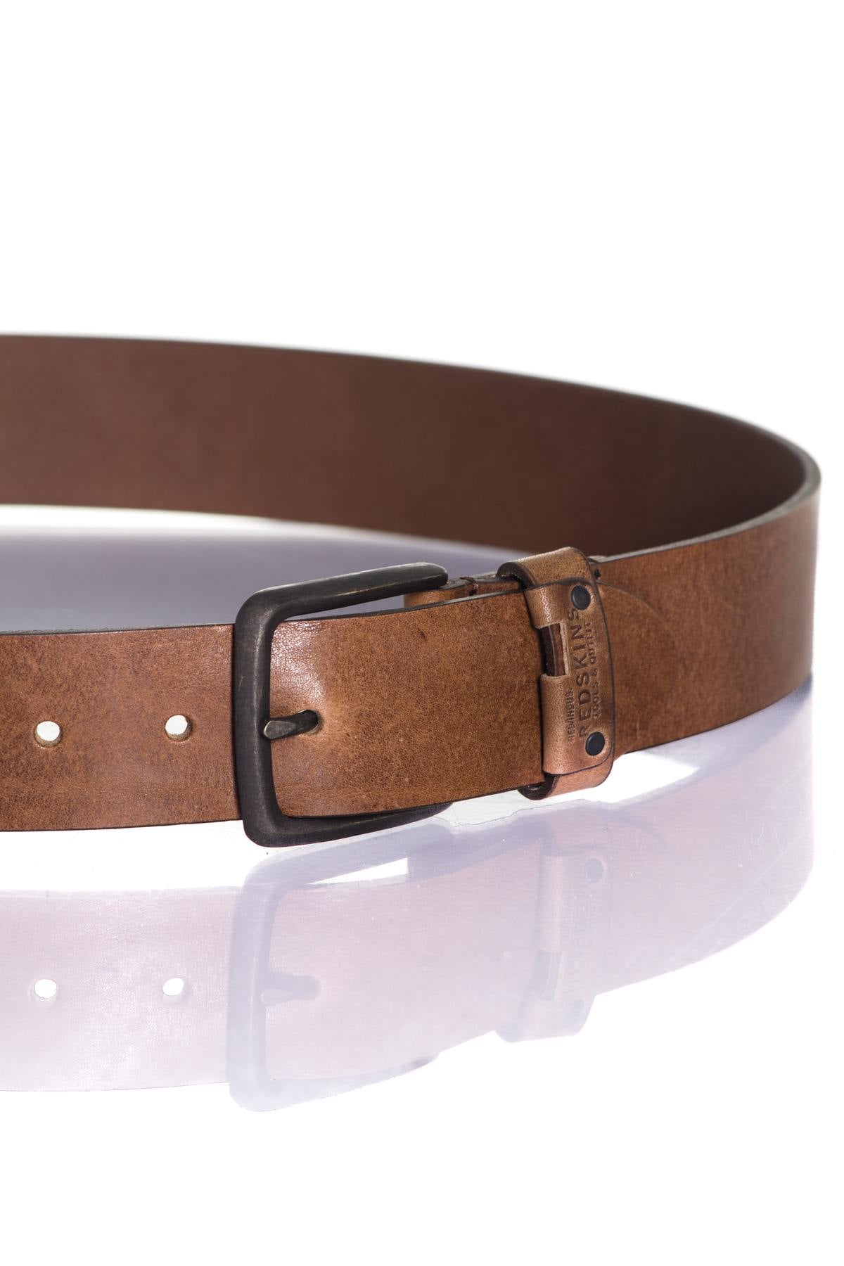 Redskins men's tobacco-colored belt - Image n°3