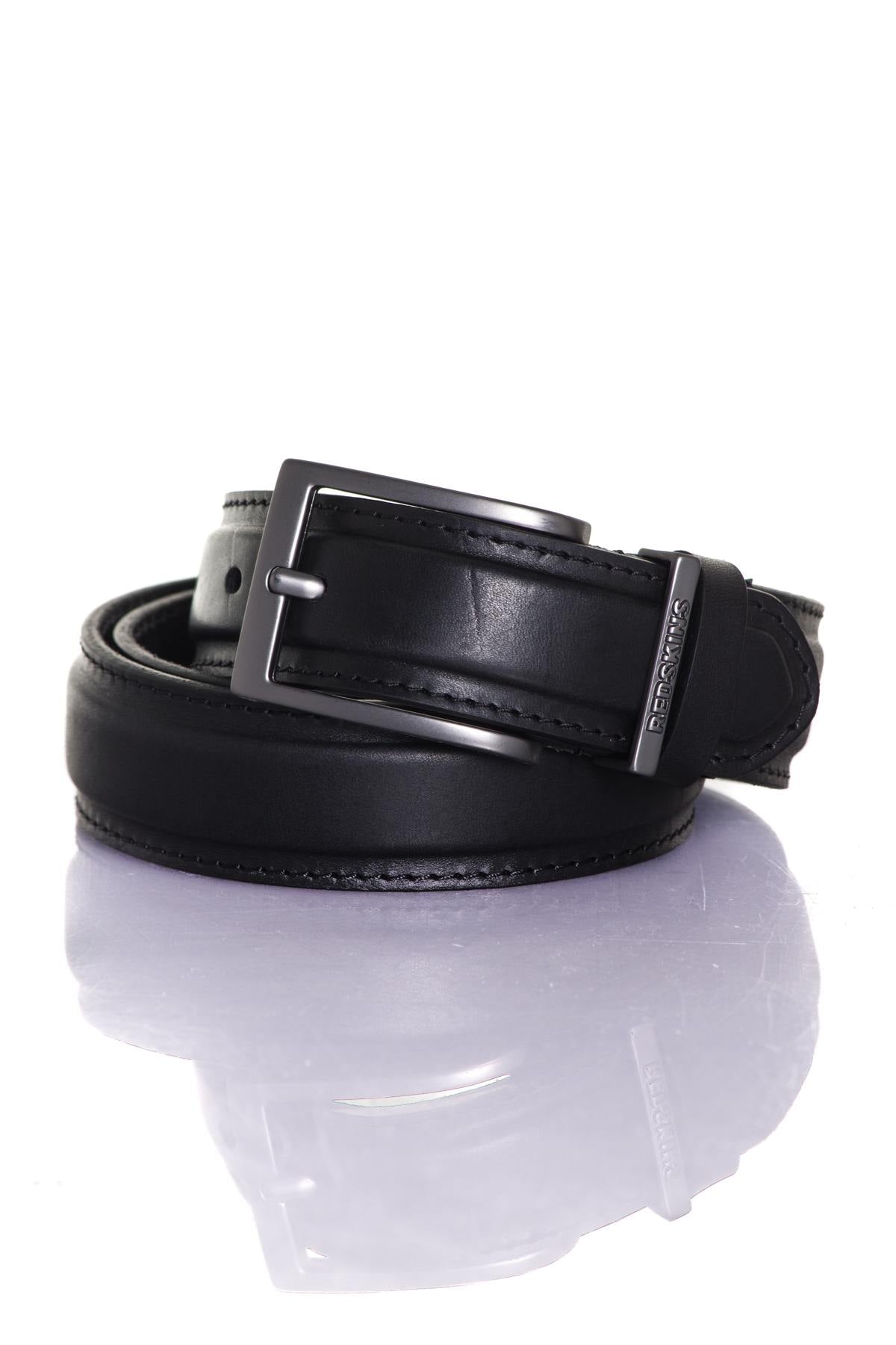 Redskins men's black leather belt - Image n°1