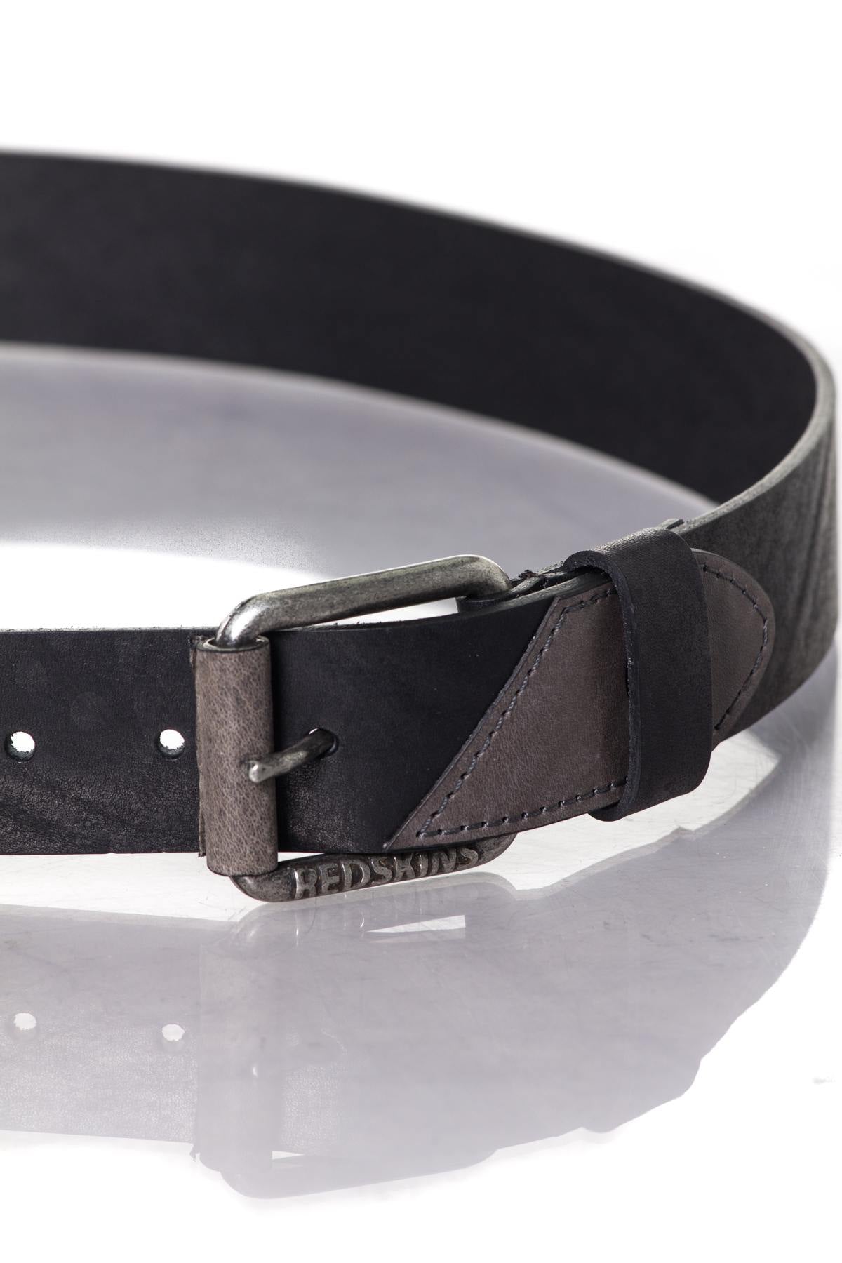 Black Redskins belt in cowhide leather - Image n°2