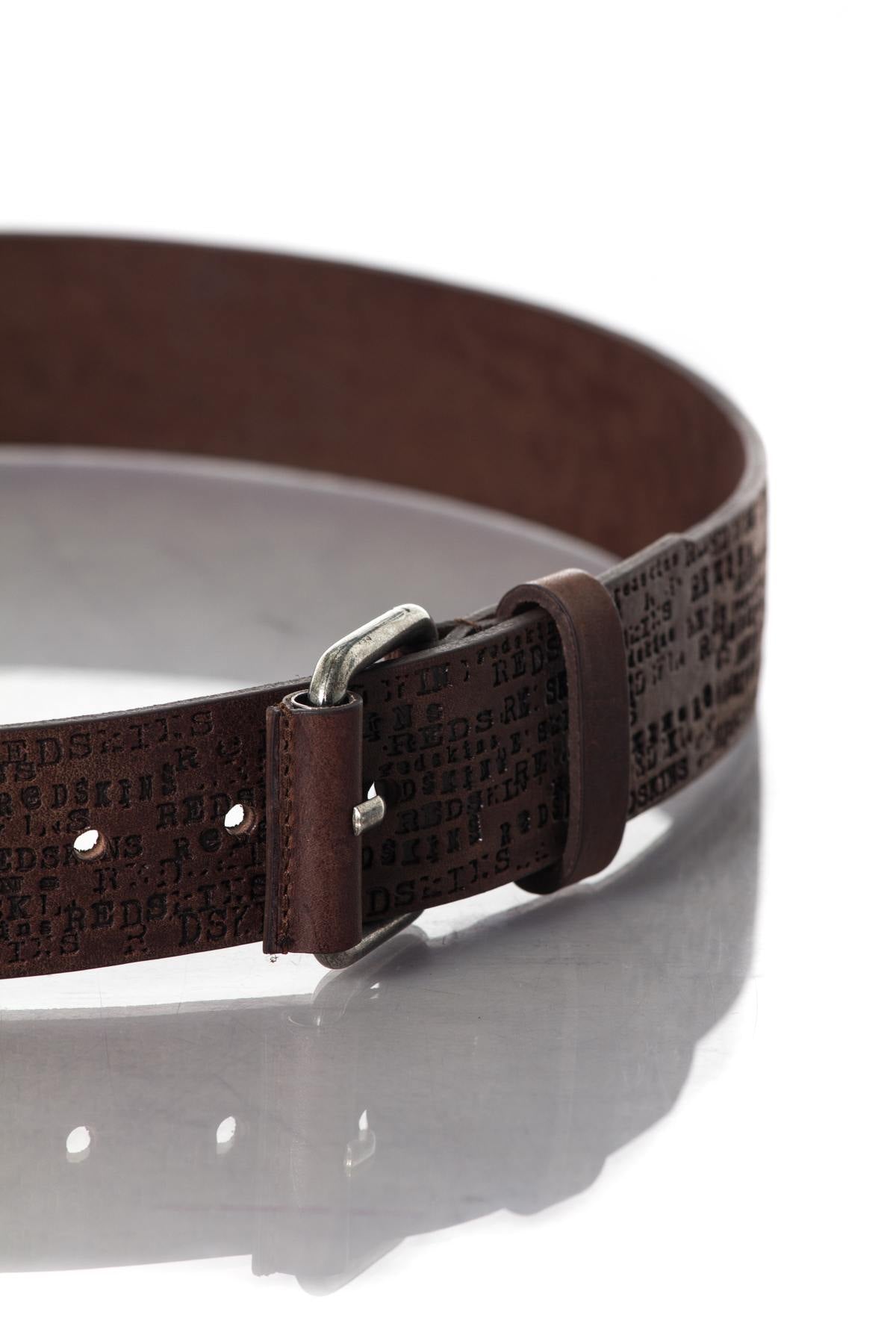 Brown cowhide leather belt - Image n°2