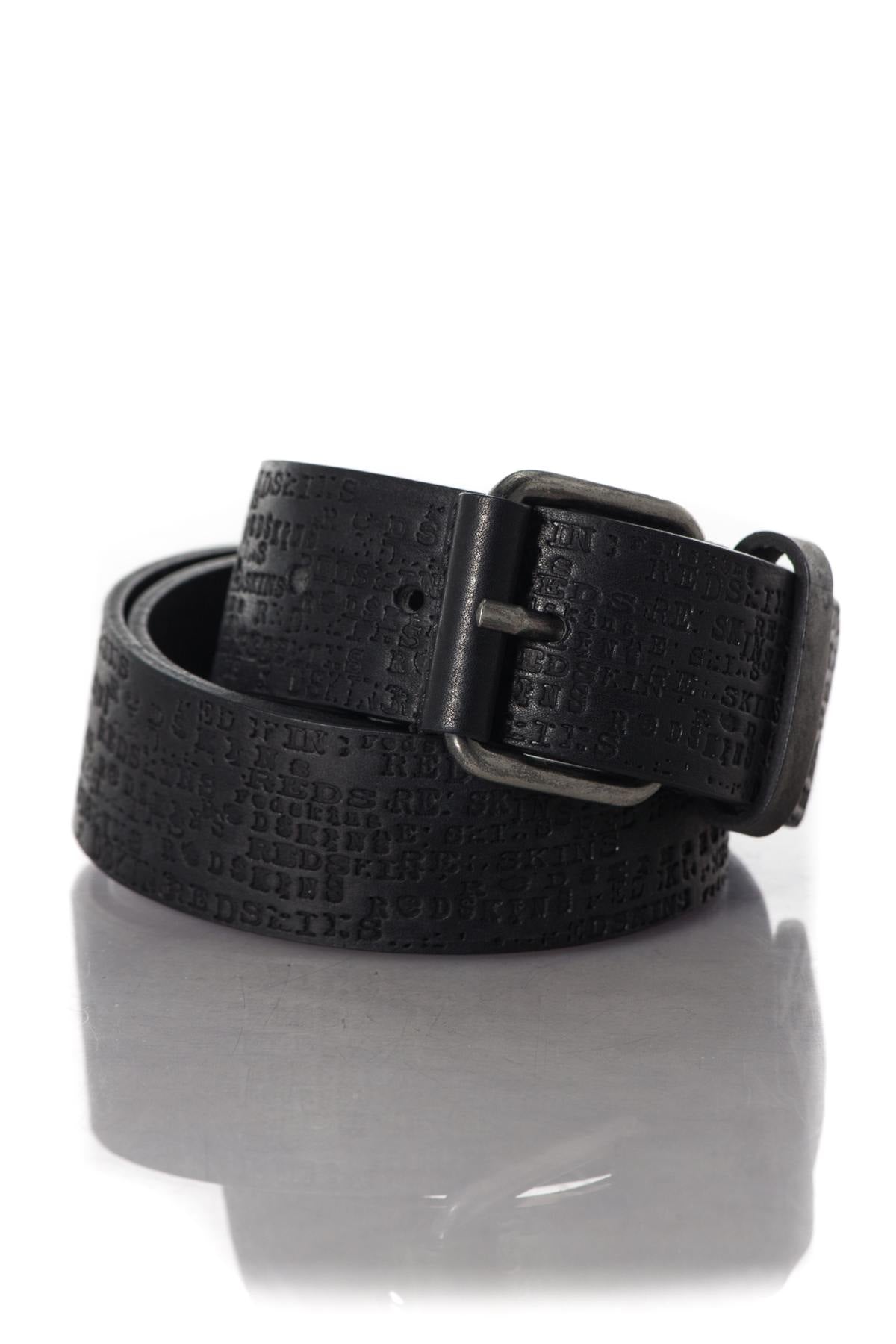 Men's belt in black cowhide leather - Image n°1