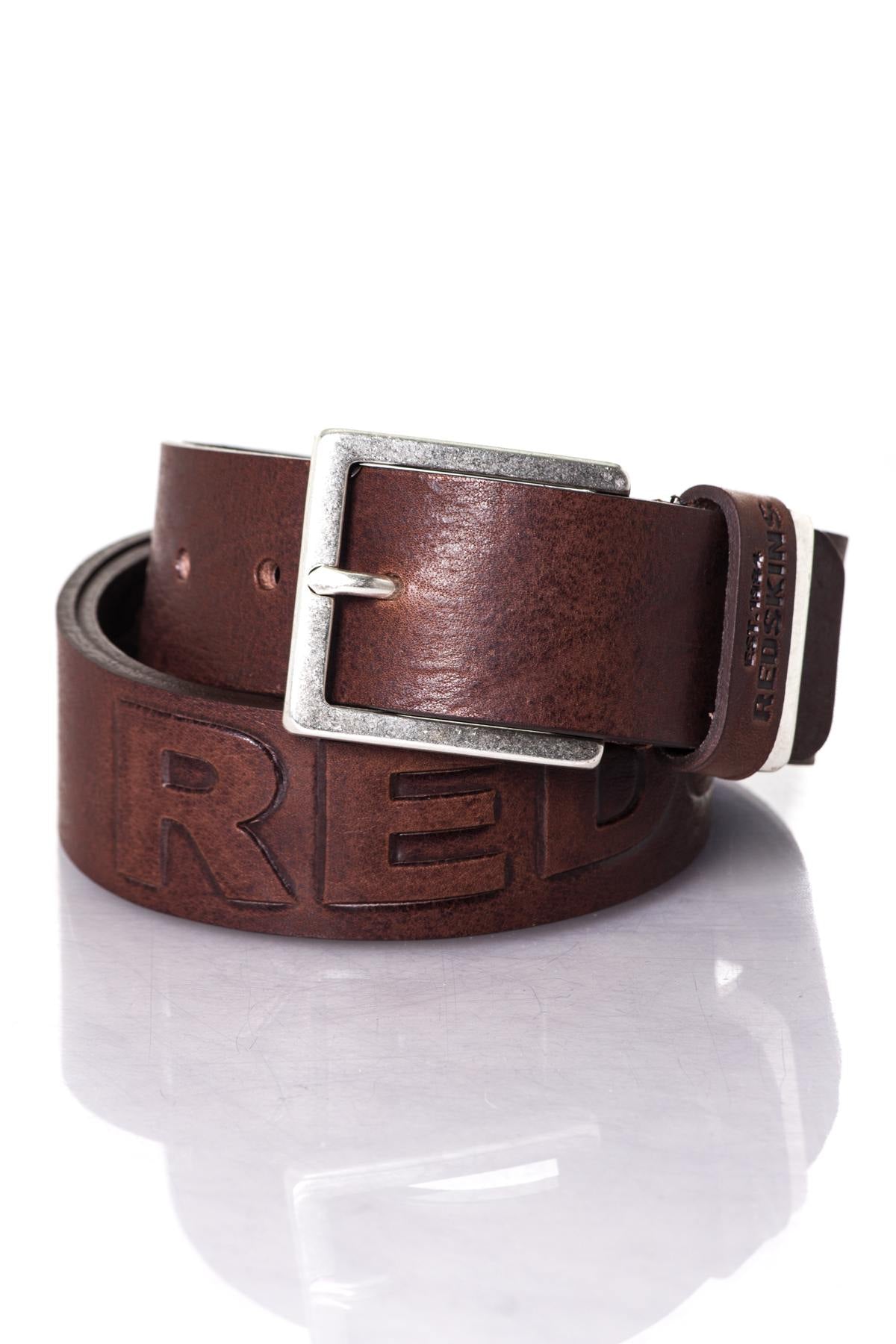 Brown belt with Redskins logo - Image n°1