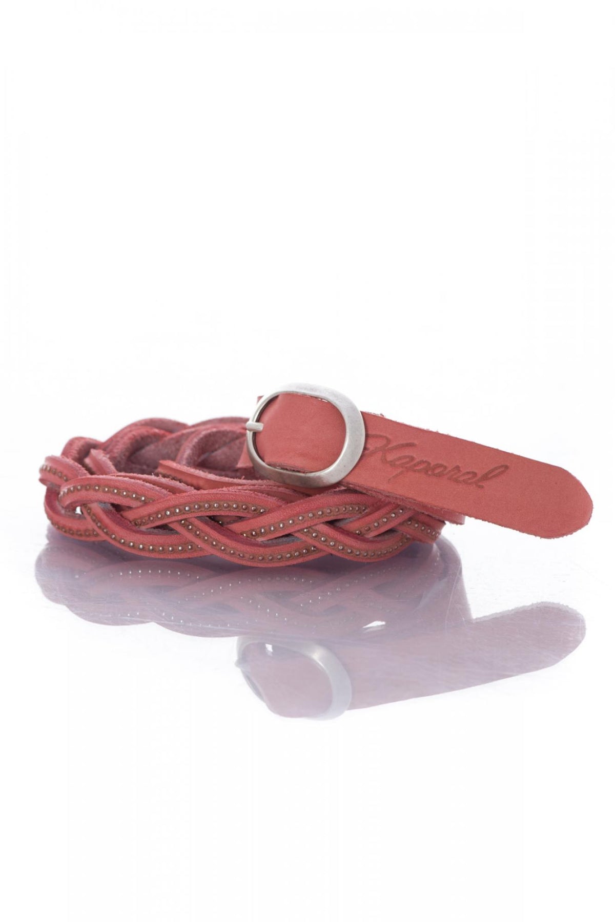 Original belt in braided cowhide leather - Image n°1