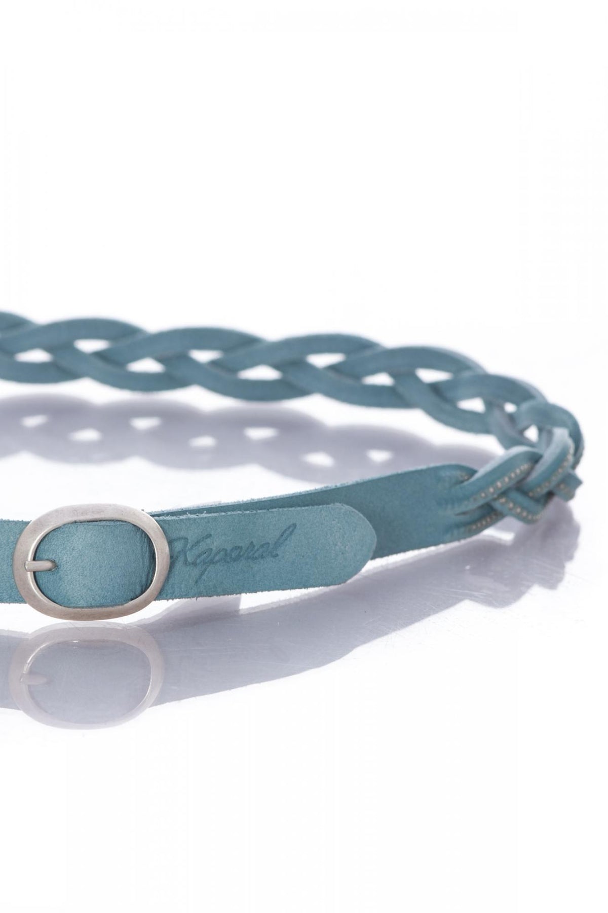 Kaporal women's turquoise blue braided belt - Image n°2